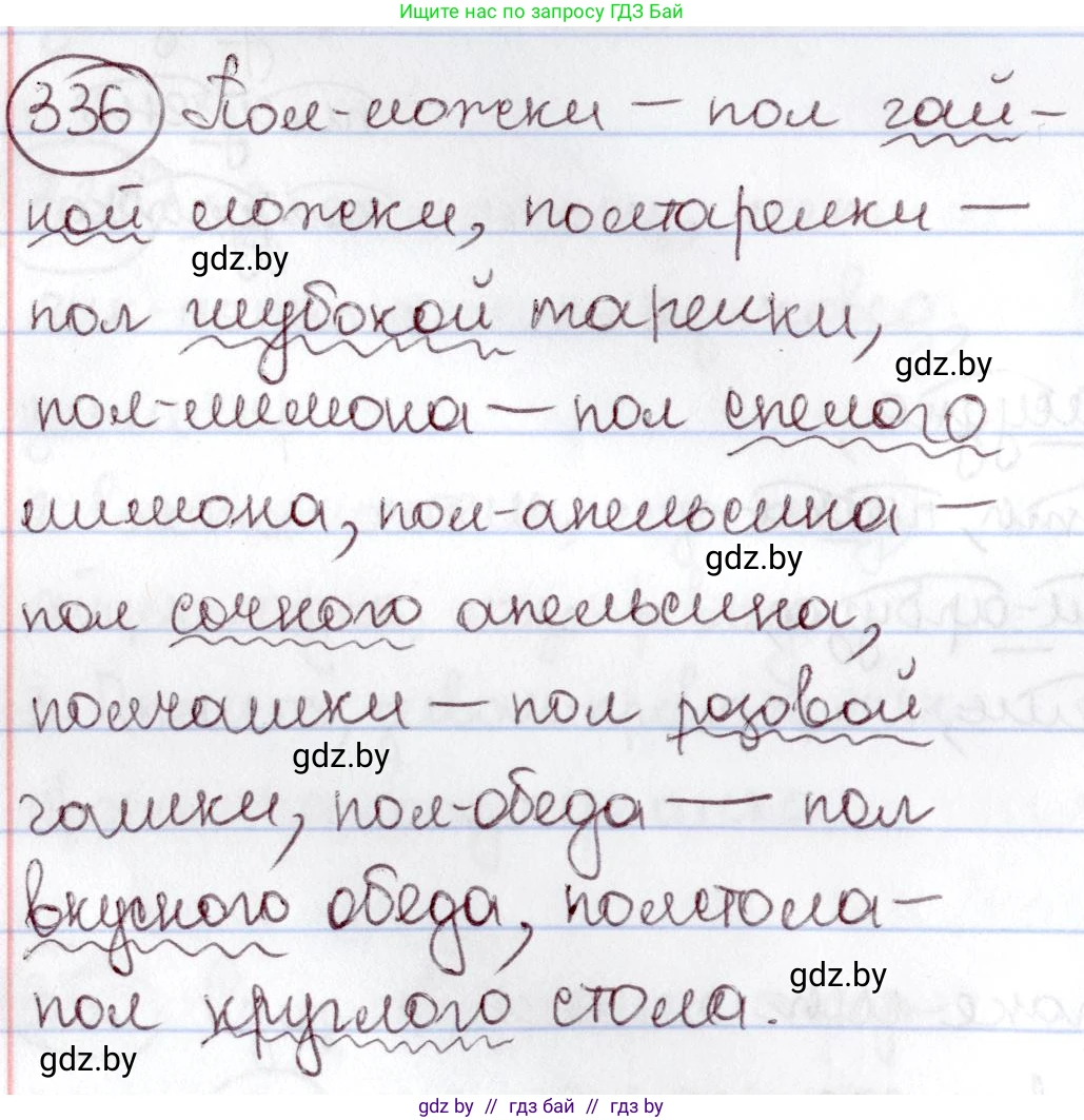Русский язык, 6 класс Учебник, авторы: Мурина Лариса Александровна, Игнатович Татьяна Владимировна, Жадейко Жанна Фёдоровна, издательство Национальный институт образования, Минск, 2020, страница 155, номер 336, Решение 2