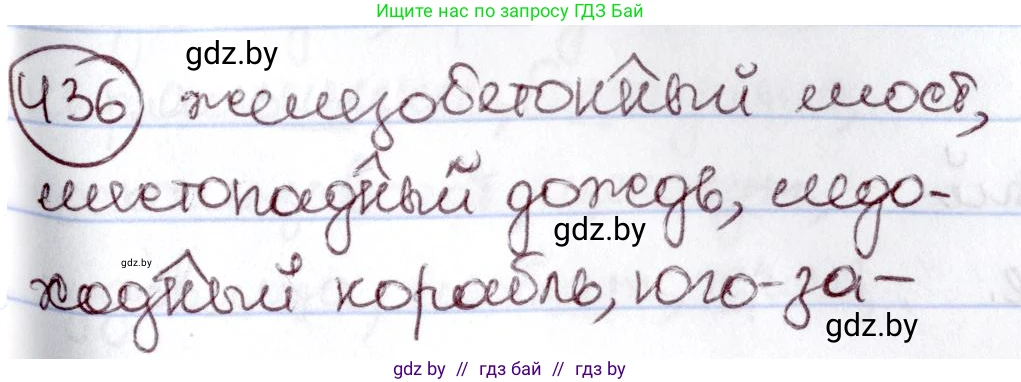 Русский язык, 6 класс Учебник, авторы: Мурина Лариса Александровна, Игнатович Татьяна Владимировна, Жадейко Жанна Фёдоровна, издательство Национальный институт образования, Минск, 2020, страница 195, номер 436, Решение 2