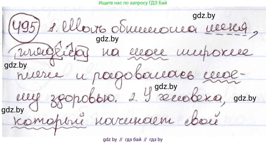 Русский язык, 6 класс Учебник, авторы: Мурина Лариса Александровна, Игнатович Татьяна Владимировна, Жадейко Жанна Фёдоровна, издательство Национальный институт образования, Минск, 2020, страница 214, номер 495, Решение 2