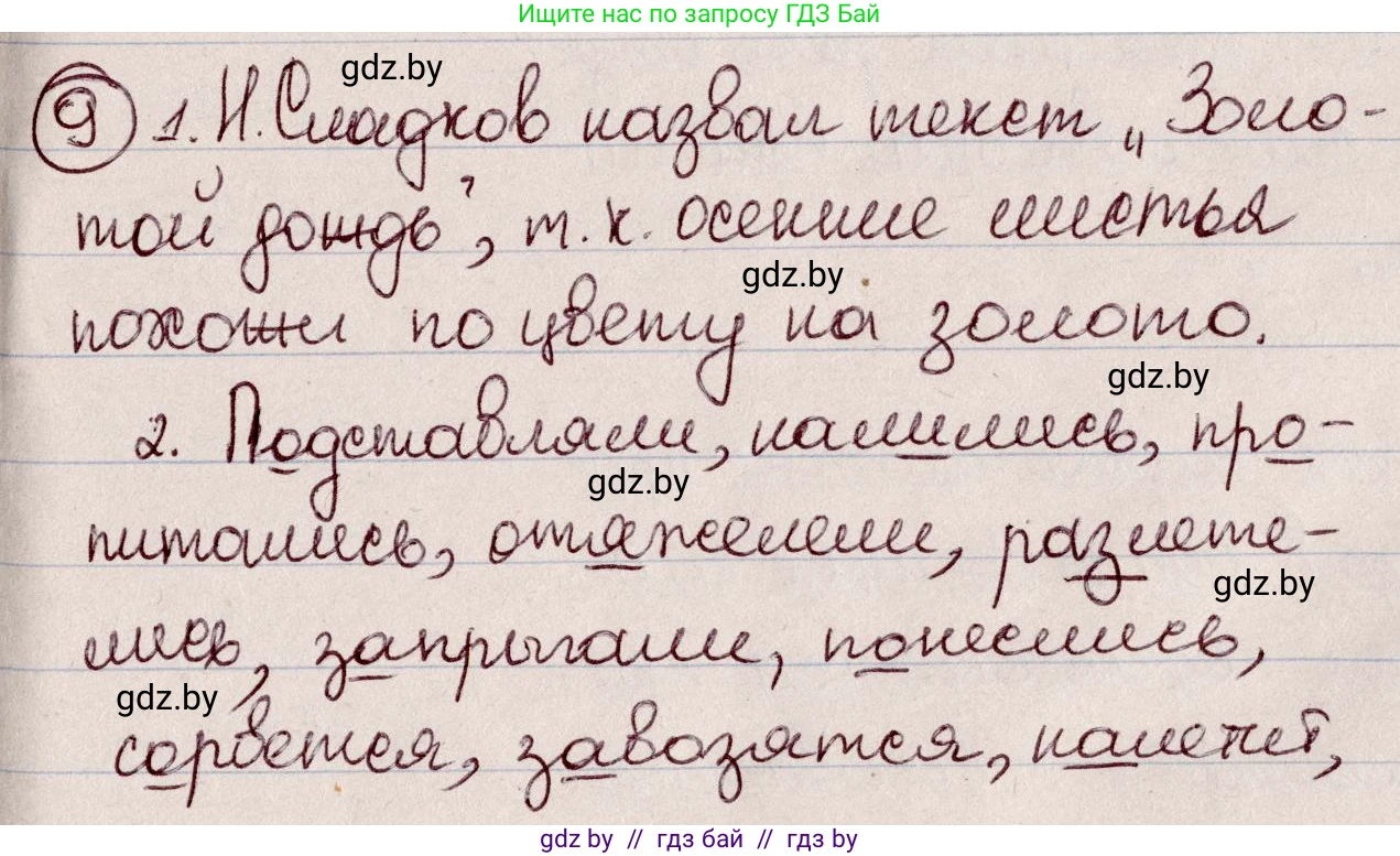 Русский язык, 6 класс Учебник, авторы: Мурина Лариса Александровна, Игнатович Татьяна Владимировна, Жадейко Жанна Фёдоровна, издательство Национальный институт образования, Минск, 2020, страница 7, номер 9, Решение 2