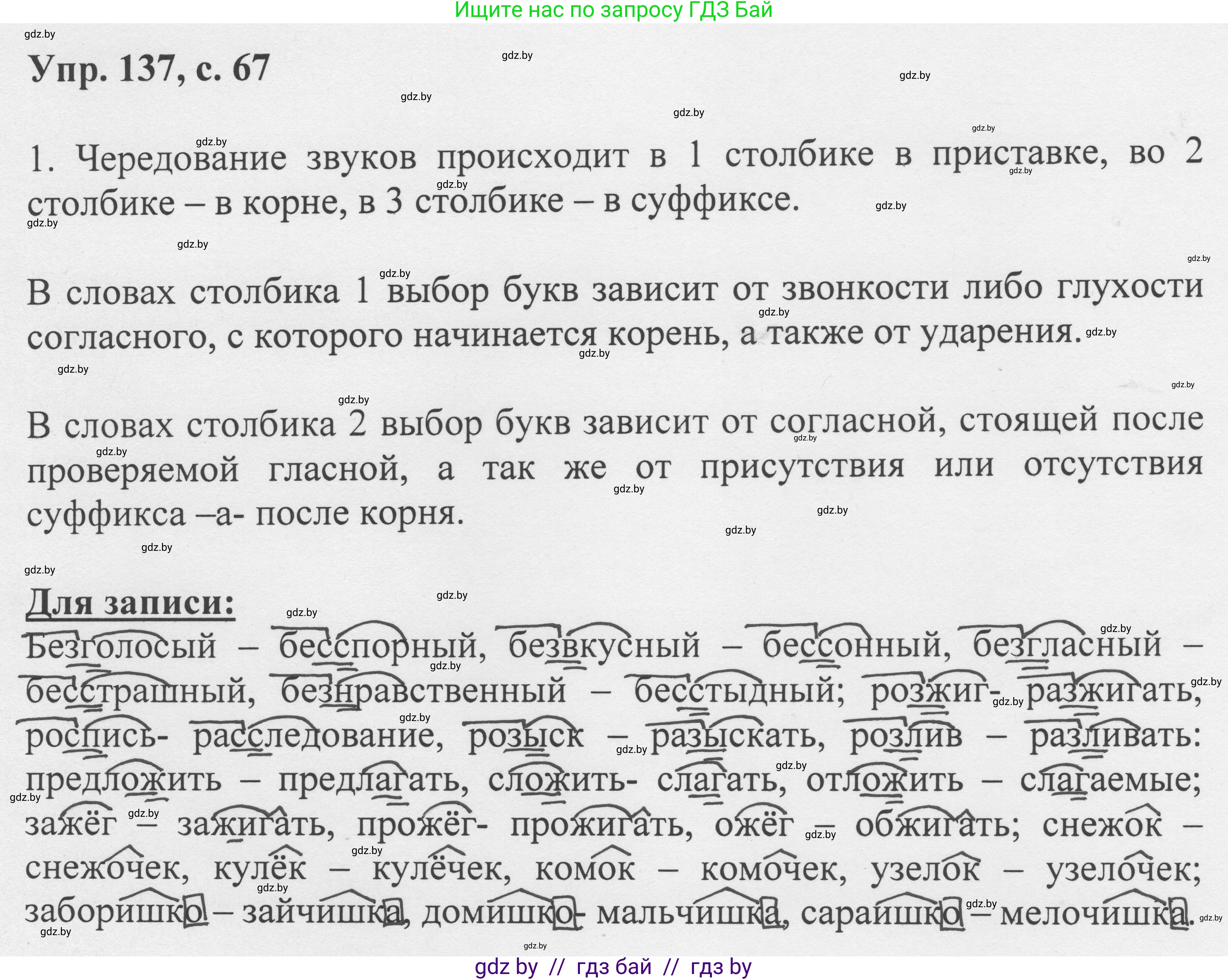 Русский язык, 6 класс Учебник, авторы: Мурина Лариса Александровна, Игнатович Татьяна Владимировна, Жадейко Жанна Фёдоровна, издательство Национальный институт образования, Минск, 2020, страница 67, номер 137, Решение 1