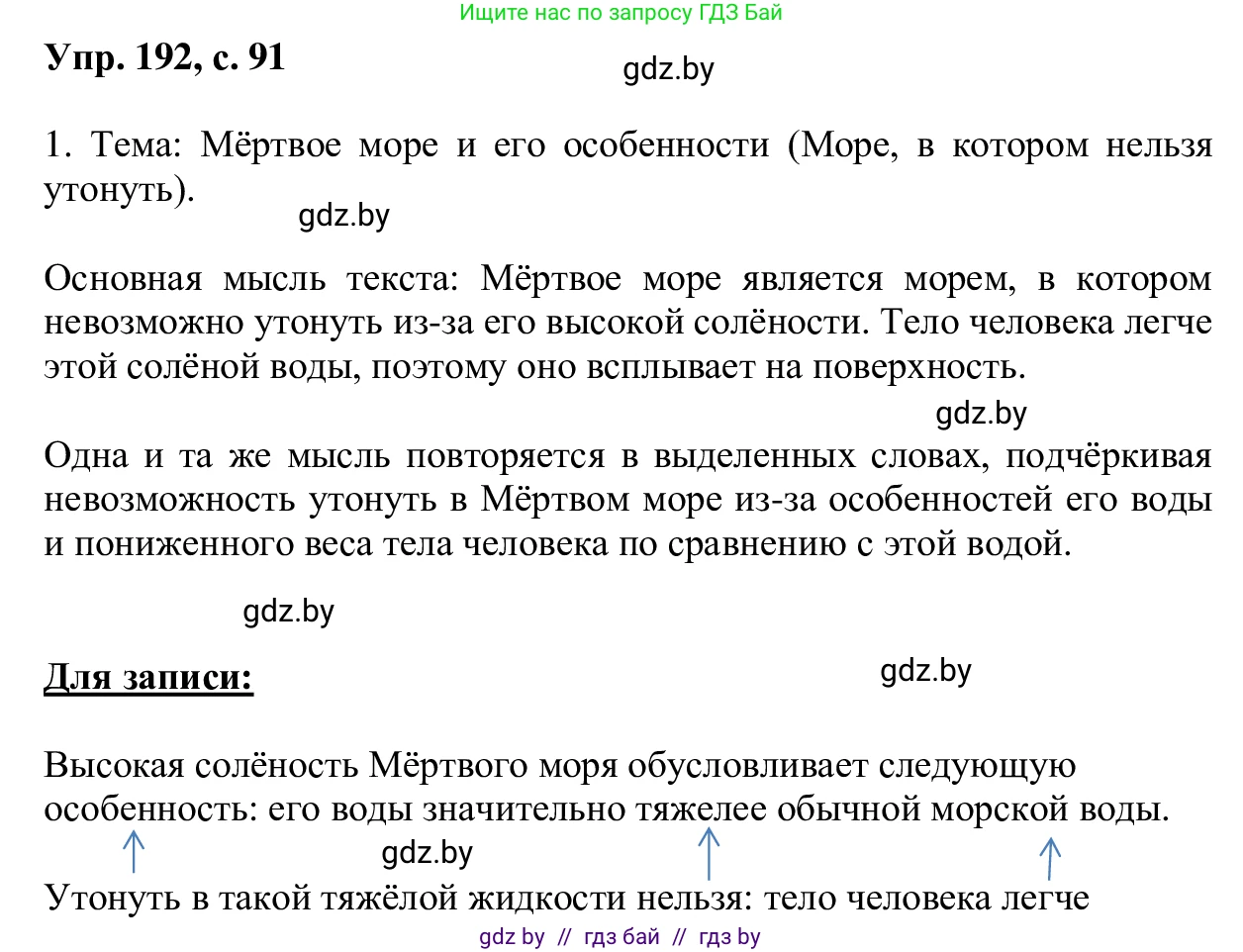 Русский язык, 6 класс Учебник, авторы: Мурина Лариса Александровна, Игнатович Татьяна Владимировна, Жадейко Жанна Фёдоровна, издательство Национальный институт образования, Минск, 2020, страница 91, номер 192, Решение 1