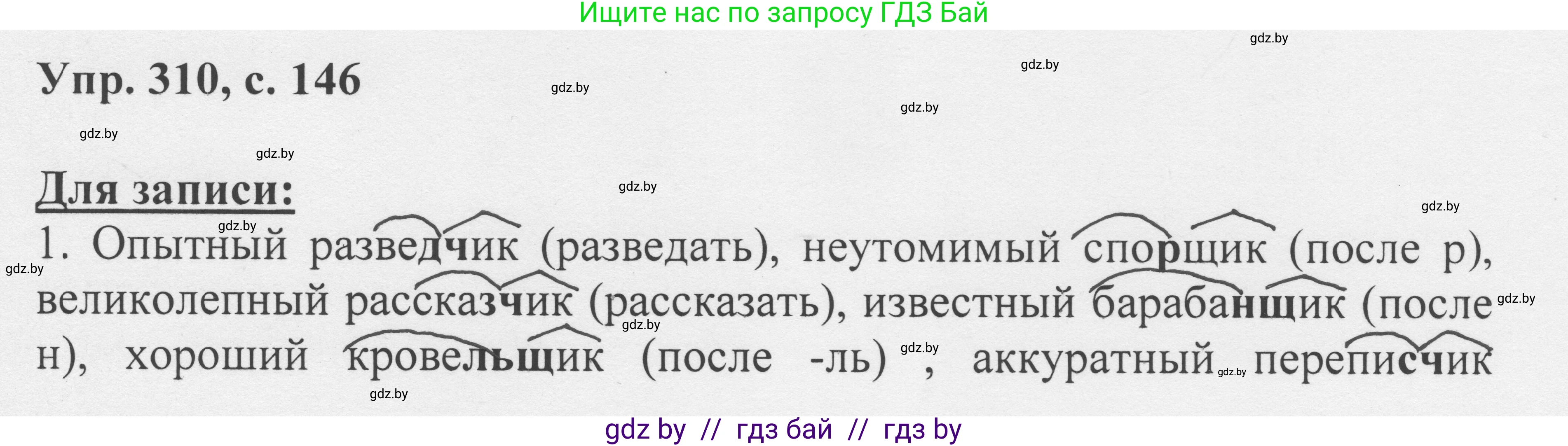 Русский язык, 6 класс Учебник, авторы: Мурина Лариса Александровна, Игнатович Татьяна Владимировна, Жадейко Жанна Фёдоровна, издательство Национальный институт образования, Минск, 2020, страница 146, номер 310, Решение 1