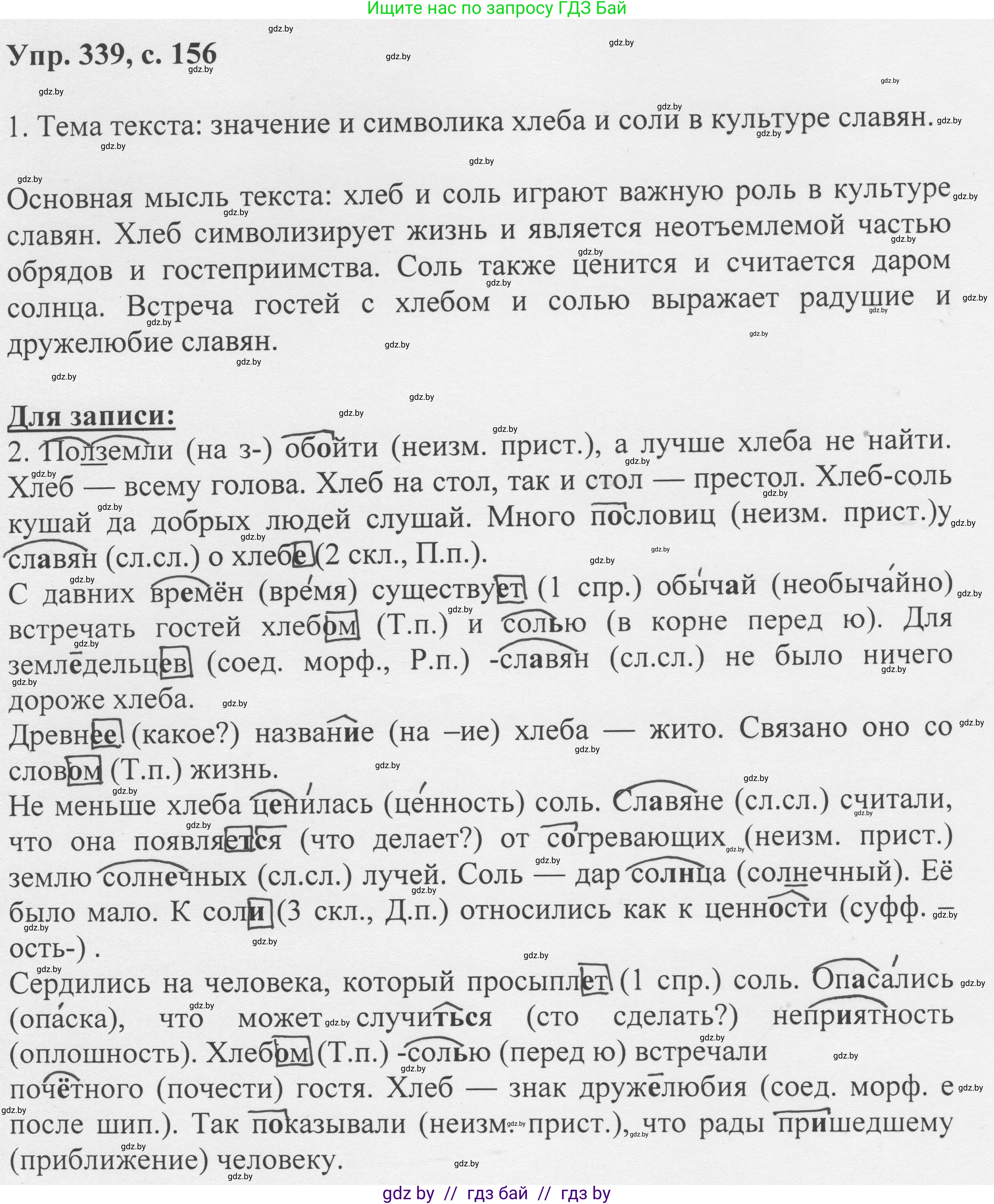 Русский язык, 6 класс Учебник, авторы: Мурина Лариса Александровна, Игнатович Татьяна Владимировна, Жадейко Жанна Фёдоровна, издательство Национальный институт образования, Минск, 2020, страница 156, номер 339, Решение 1