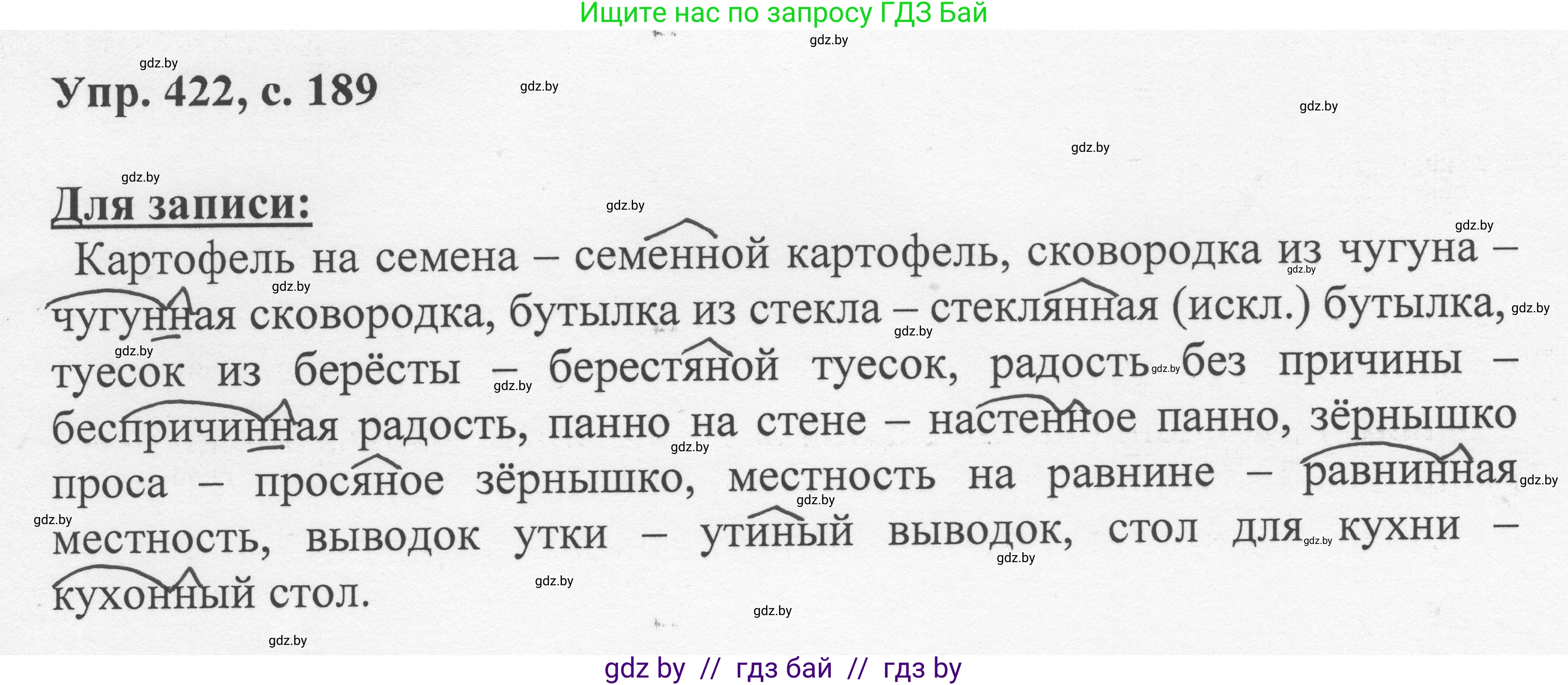 Русский язык, 6 класс Учебник, авторы: Мурина Лариса Александровна, Игнатович Татьяна Владимировна, Жадейко Жанна Фёдоровна, издательство Национальный институт образования, Минск, 2020, страница 189, номер 422, Решение 1