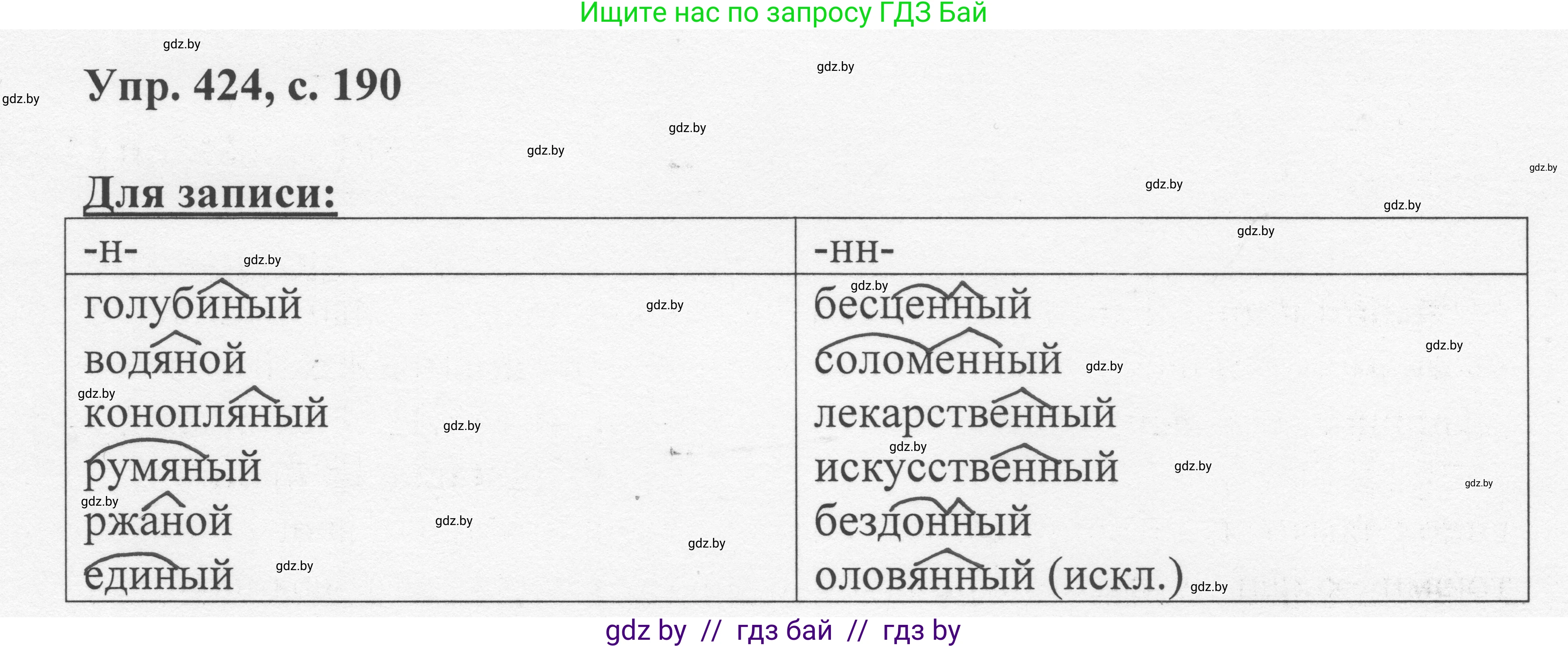Русский язык, 6 класс Учебник, авторы: Мурина Лариса Александровна, Игнатович Татьяна Владимировна, Жадейко Жанна Фёдоровна, издательство Национальный институт образования, Минск, 2020, страница 190, номер 424, Решение 1
