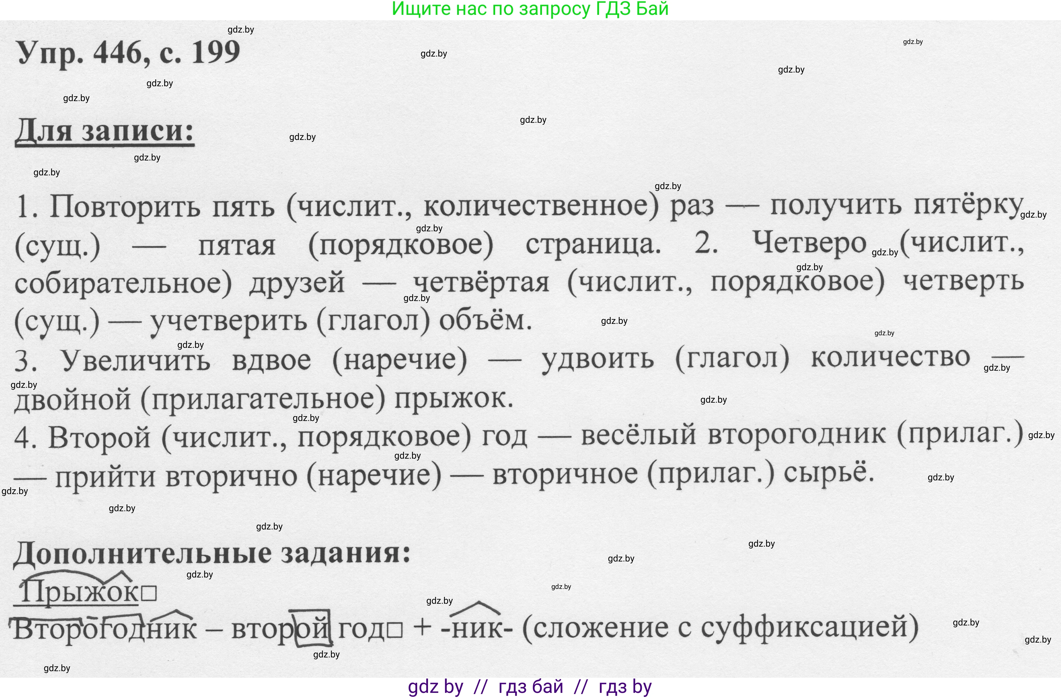 Русский язык, 6 класс Учебник, авторы: Мурина Лариса Александровна, Игнатович Татьяна Владимировна, Жадейко Жанна Фёдоровна, издательство Национальный институт образования, Минск, 2020, страница 199, номер 446, Решение 1