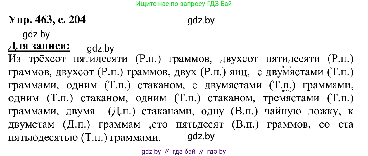 Русский язык, 6 класс Учебник, авторы: Мурина Лариса Александровна, Игнатович Татьяна Владимировна, Жадейко Жанна Фёдоровна, издательство Национальный институт образования, Минск, 2020, страница 204, номер 463, Решение 1