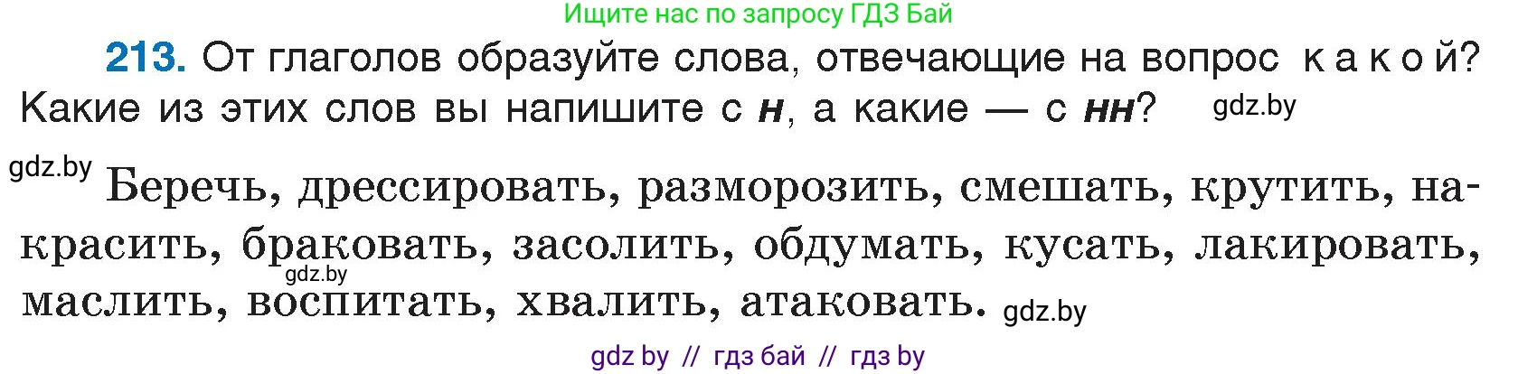 Русский язык, 7 класс Учебник, авторы: Волынец Татьяна Николаевна, Литвинко Франя Михайловна, Долбик Елена Евгеньевна, Таяновская И В, Винник И Р, издательство Национальный институт образования, Минск, 2020, бирюзового цвета, страница 105, номер 213, Условие