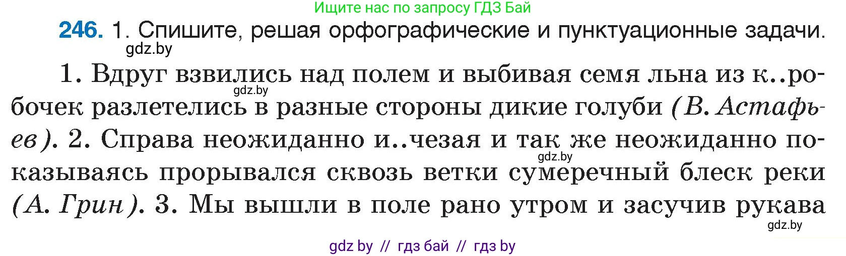 Русский язык, 7 класс Учебник, авторы: Волынец Татьяна Николаевна, Литвинко Франя Михайловна, Долбик Елена Евгеньевна, Таяновская И В, Винник И Р, издательство Национальный институт образования, Минск, 2020, бирюзового цвета, страница 121, номер 246, Условие