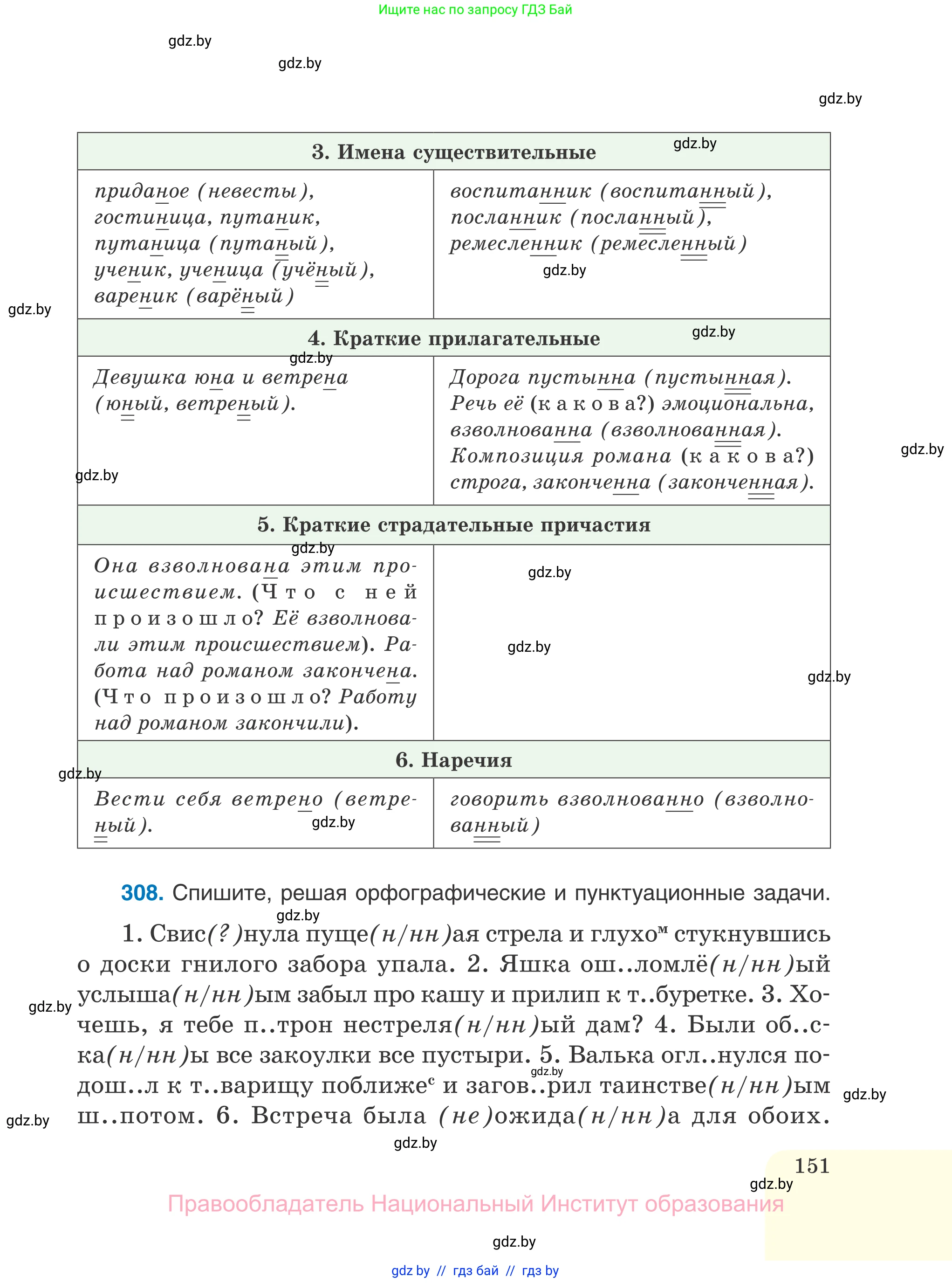 Русский язык, 7 класс Учебник, авторы: Волынец Татьяна Николаевна, Литвинко Франя Михайловна, Долбик Елена Евгеньевна, Таяновская И В, Винник И Р, издательство Национальный институт образования, Минск, 2020, бирюзового цвета, страница 151