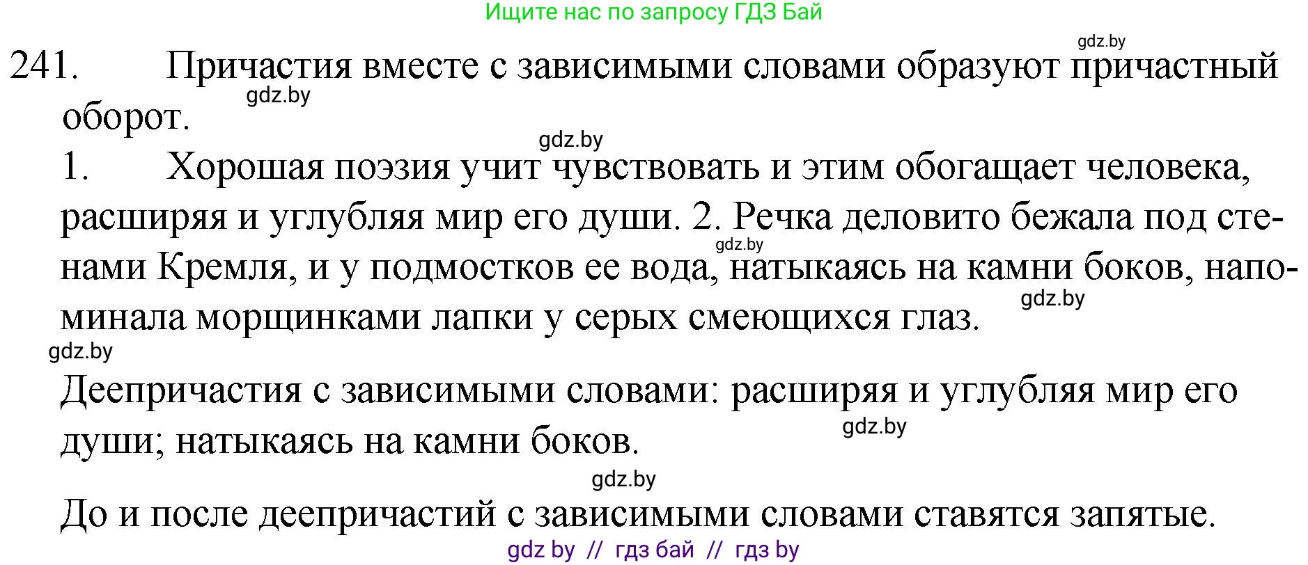 Русский язык, 7 класс Учебник, авторы: Волынец Татьяна Николаевна, Литвинко Франя Михайловна, Долбик Елена Евгеньевна, Таяновская И В, Винник И Р, издательство Национальный институт образования, Минск, 2020, бирюзового цвета, страница 119, номер 241, Решение