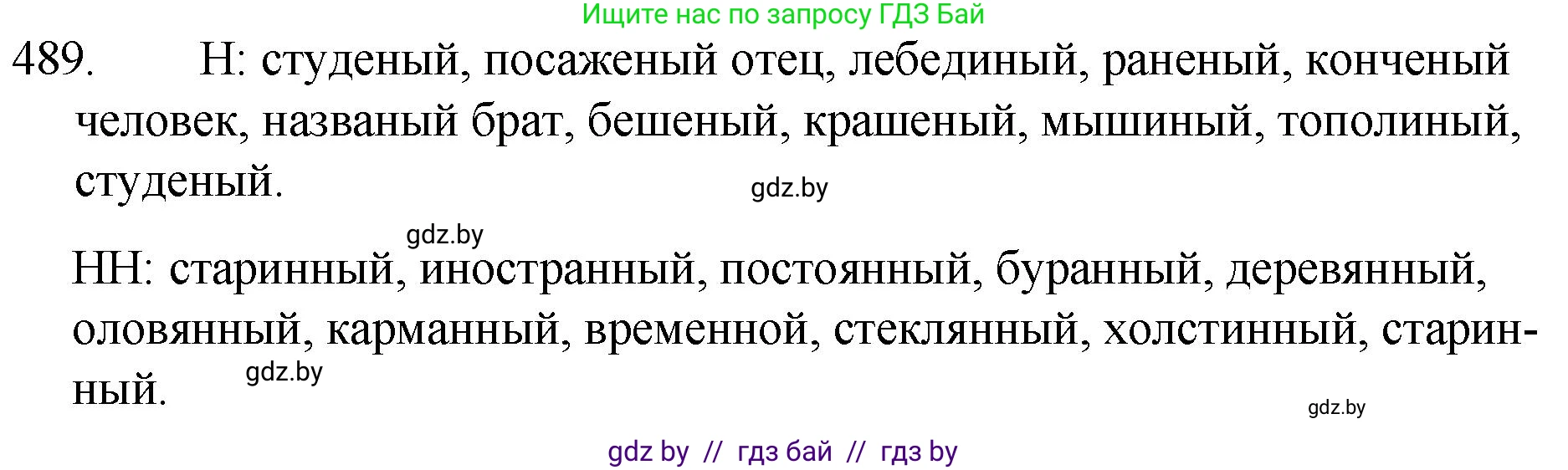 Русский язык, 7 класс Учебник, авторы: Волынец Татьяна Николаевна, Литвинко Франя Михайловна, Долбик Елена Евгеньевна, Таяновская И В, Винник И Р, издательство Национальный институт образования, Минск, 2020, бирюзового цвета, страница 234, номер 489, Решение