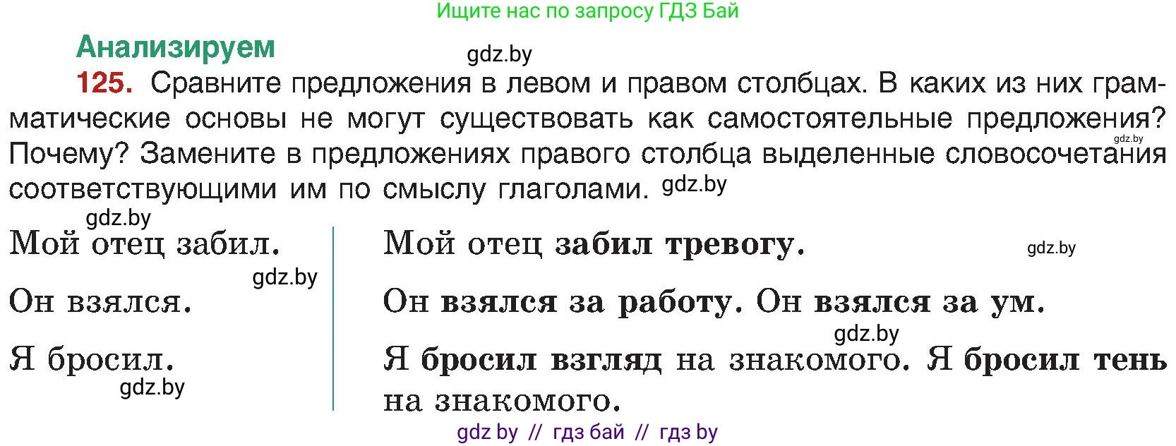 Русский язык, 8 класс Учебник, авторы: Мурина Лариса Александровна, Долбик Елена Евгеньевна, Леонович Валентина Леонидовна, Жадейко Жанна Фёдоровна, издательство Академия образования, Минск, 2024, страница 76, номер 125, Условие