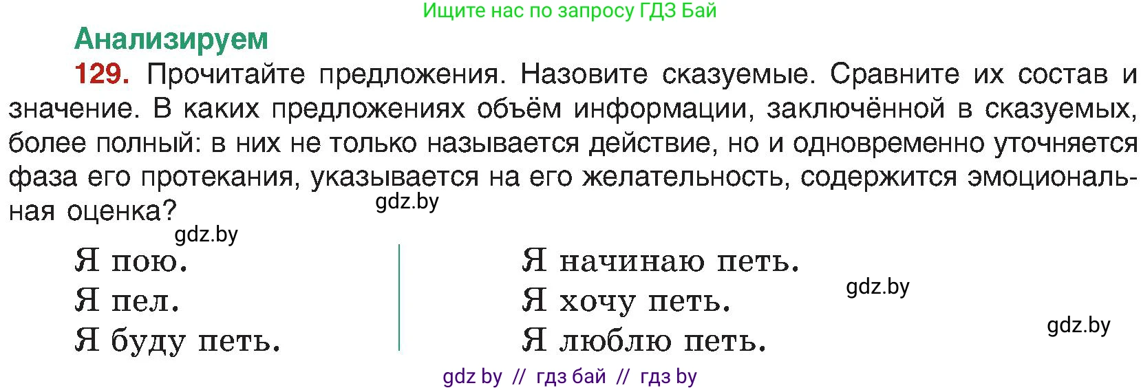 Русский язык, 8 класс Учебник, авторы: Мурина Лариса Александровна, Долбик Елена Евгеньевна, Леонович Валентина Леонидовна, Жадейко Жанна Фёдоровна, издательство Академия образования, Минск, 2024, страница 78, номер 129, Условие