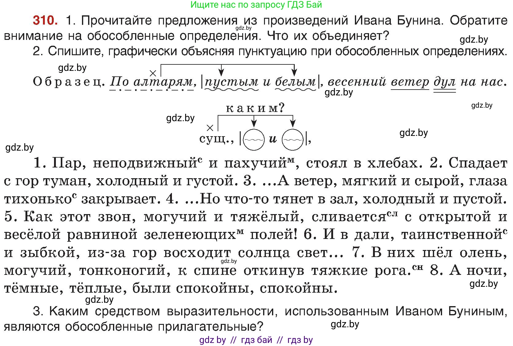 Русский язык, 8 класс Учебник, авторы: Мурина Лариса Александровна, Долбик Елена Евгеньевна, Леонович Валентина Леонидовна, Жадейко Жанна Фёдоровна, издательство Академия образования, Минск, 2024, страница 170, номер 310, Условие