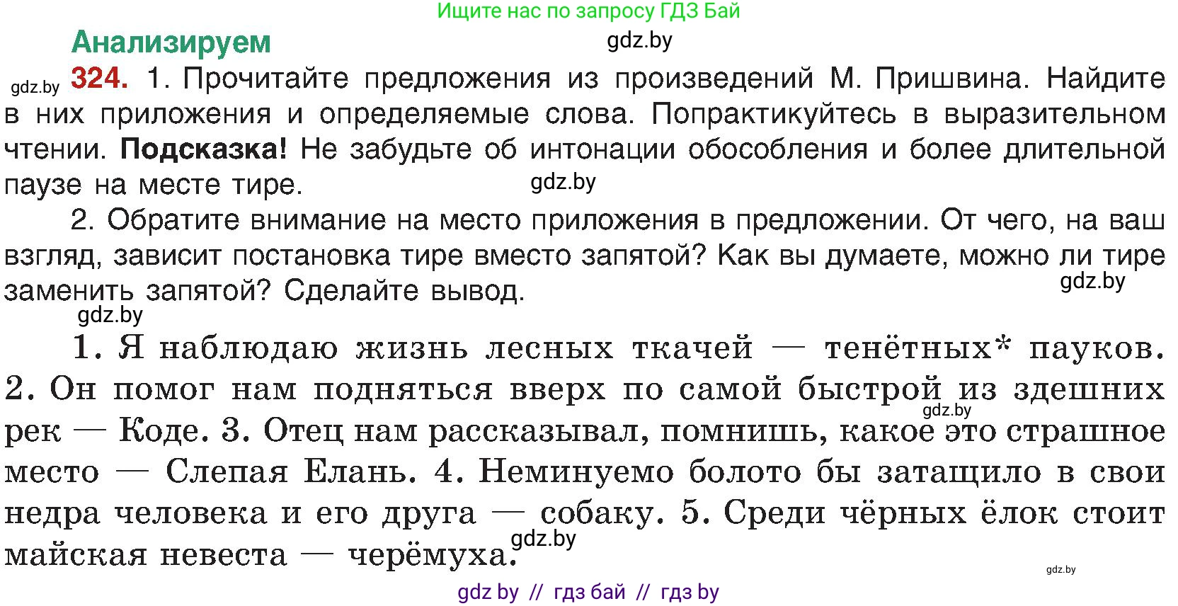 Русский язык, 8 класс Учебник, авторы: Мурина Лариса Александровна, Долбик Елена Евгеньевна, Леонович Валентина Леонидовна, Жадейко Жанна Фёдоровна, издательство Академия образования, Минск, 2024, страница 177, номер 324, Условие