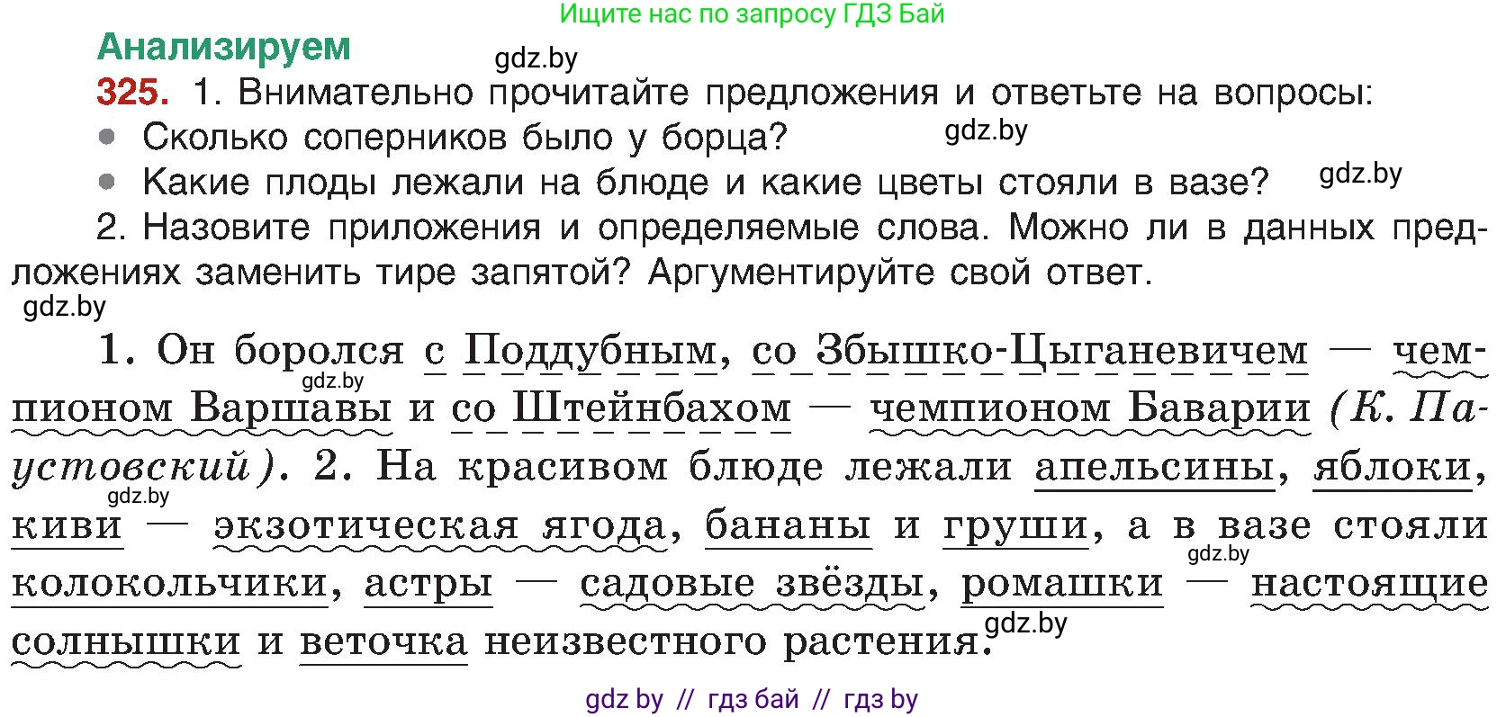 Русский язык, 8 класс Учебник, авторы: Мурина Лариса Александровна, Долбик Елена Евгеньевна, Леонович Валентина Леонидовна, Жадейко Жанна Фёдоровна, издательство Академия образования, Минск, 2024, страница 178, номер 325, Условие