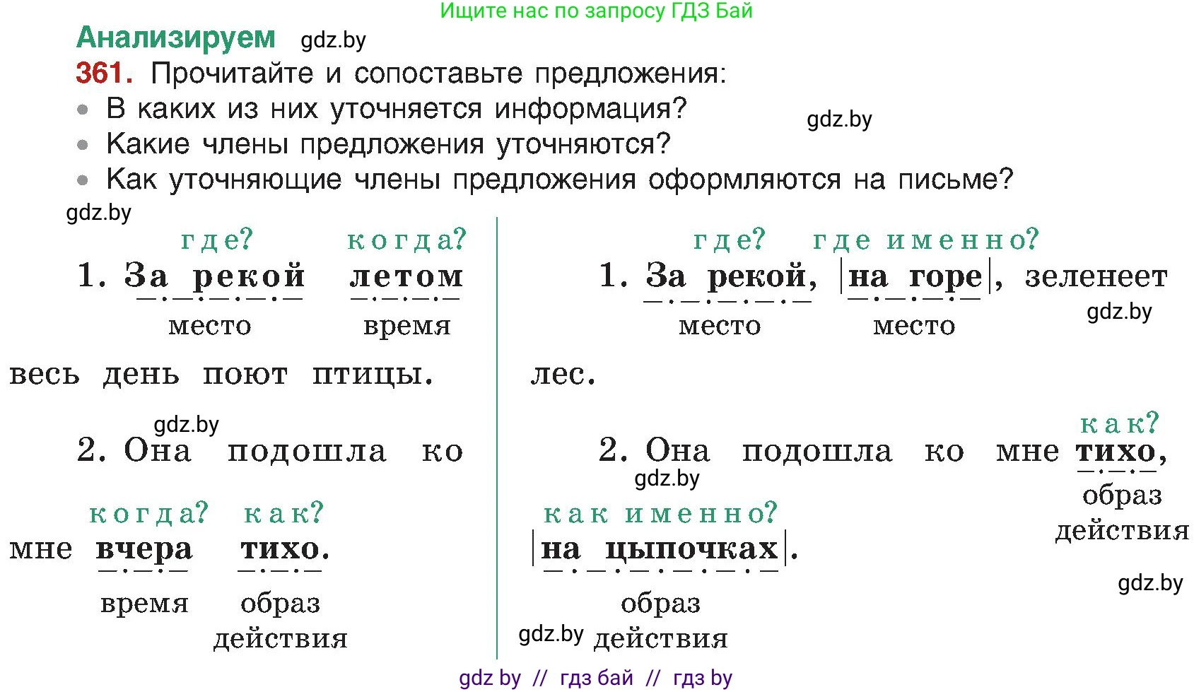 Русский язык, 8 класс Учебник, авторы: Мурина Лариса Александровна, Долбик Елена Евгеньевна, Леонович Валентина Леонидовна, Жадейко Жанна Фёдоровна, издательство Академия образования, Минск, 2024, страница 198, номер 361, Условие