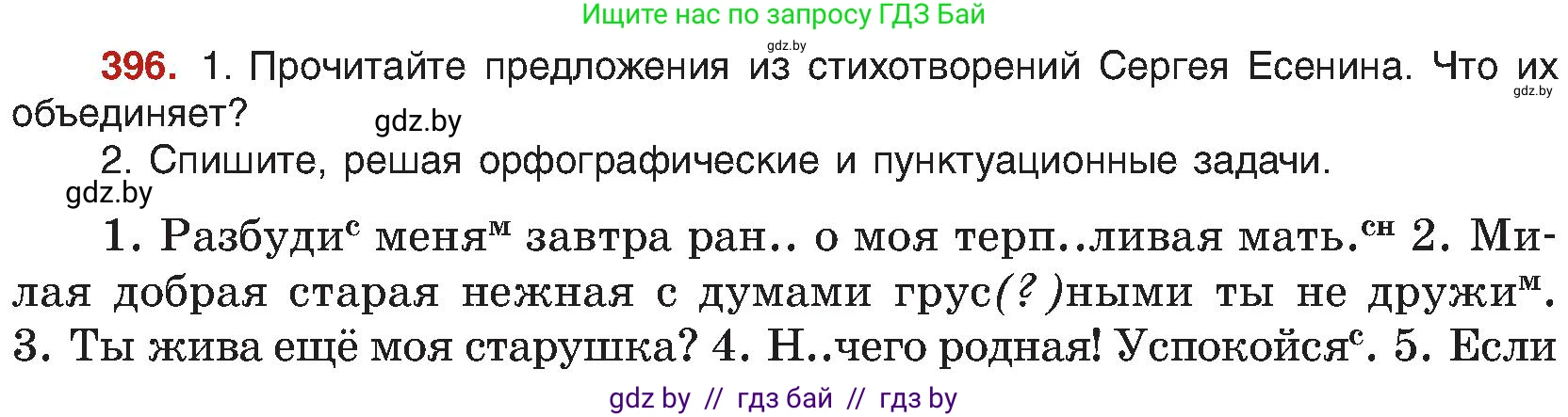 Русский язык, 8 класс Учебник, авторы: Мурина Лариса Александровна, Долбик Елена Евгеньевна, Леонович Валентина Леонидовна, Жадейко Жанна Фёдоровна, издательство Академия образования, Минск, 2024, страница 218, номер 396, Условие