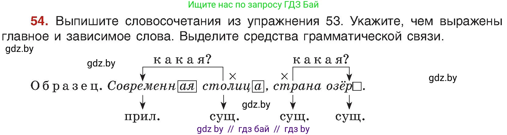 Русский язык, 8 класс Учебник, авторы: Мурина Лариса Александровна, Долбик Елена Евгеньевна, Леонович Валентина Леонидовна, Жадейко Жанна Фёдоровна, издательство Академия образования, Минск, 2024, страница 39, номер 54, Условие