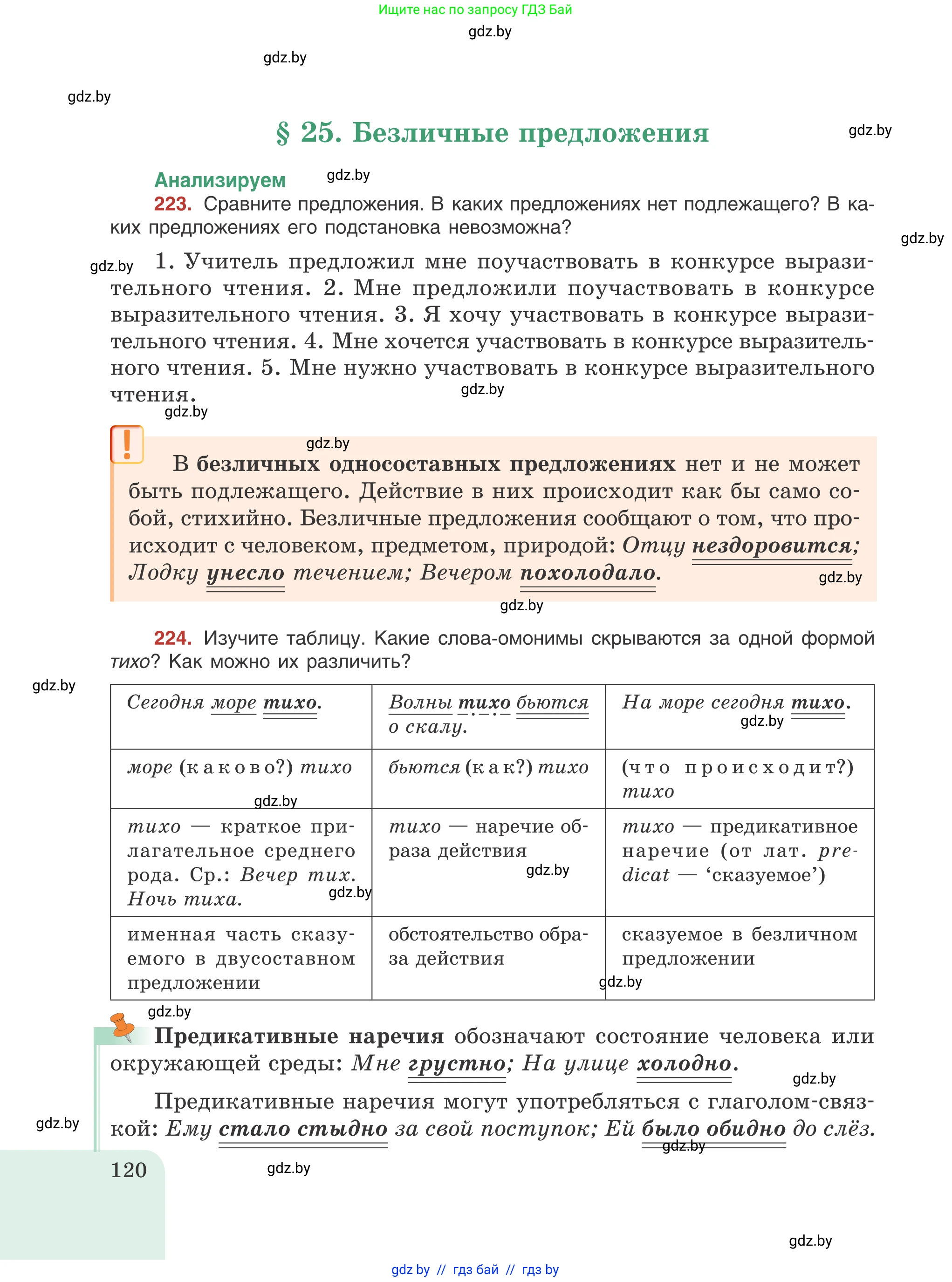 Русский язык, 8 класс Учебник, авторы: Мурина Лариса Александровна, Долбик Елена Евгеньевна, Леонович Валентина Леонидовна, Жадейко Жанна Фёдоровна, издательство Академия образования, Минск, 2024, страница 120