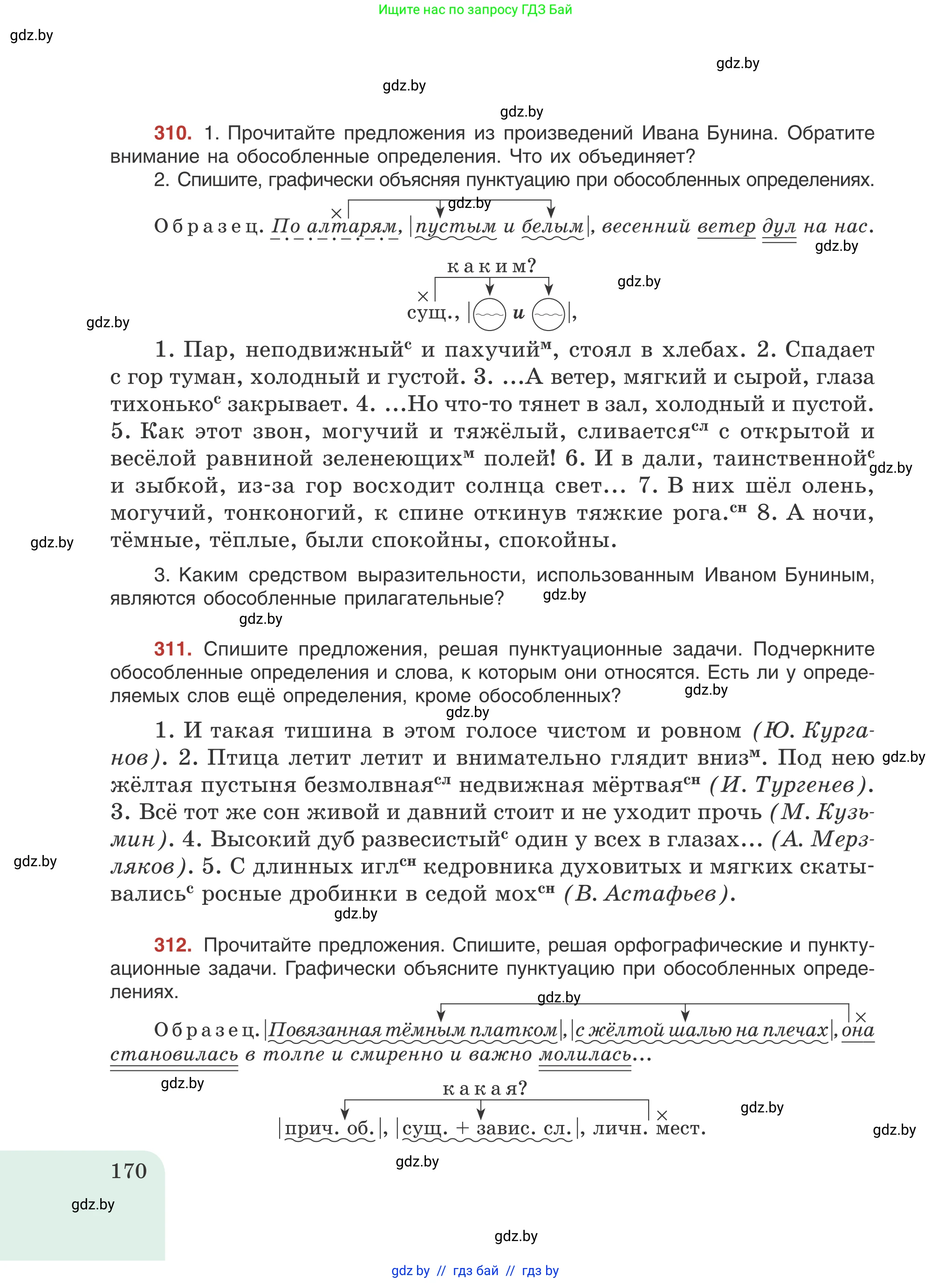 Русский язык, 8 класс Учебник, авторы: Мурина Лариса Александровна, Долбик Елена Евгеньевна, Леонович Валентина Леонидовна, Жадейко Жанна Фёдоровна, издательство Академия образования, Минск, 2024, страница 170