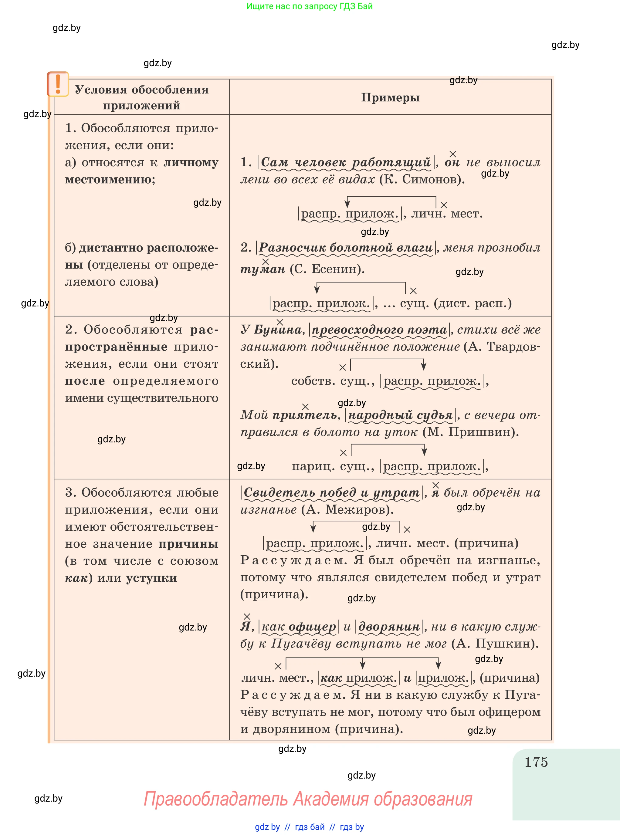 Русский язык, 8 класс Учебник, авторы: Мурина Лариса Александровна, Долбик Елена Евгеньевна, Леонович Валентина Леонидовна, Жадейко Жанна Фёдоровна, издательство Академия образования, Минск, 2024, страница 175