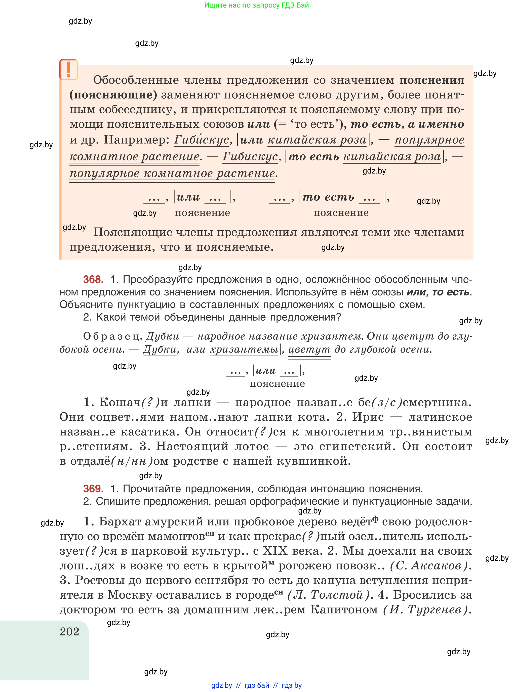 Русский язык, 8 класс Учебник, авторы: Мурина Лариса Александровна, Долбик Елена Евгеньевна, Леонович Валентина Леонидовна, Жадейко Жанна Фёдоровна, издательство Академия образования, Минск, 2024, страница 202