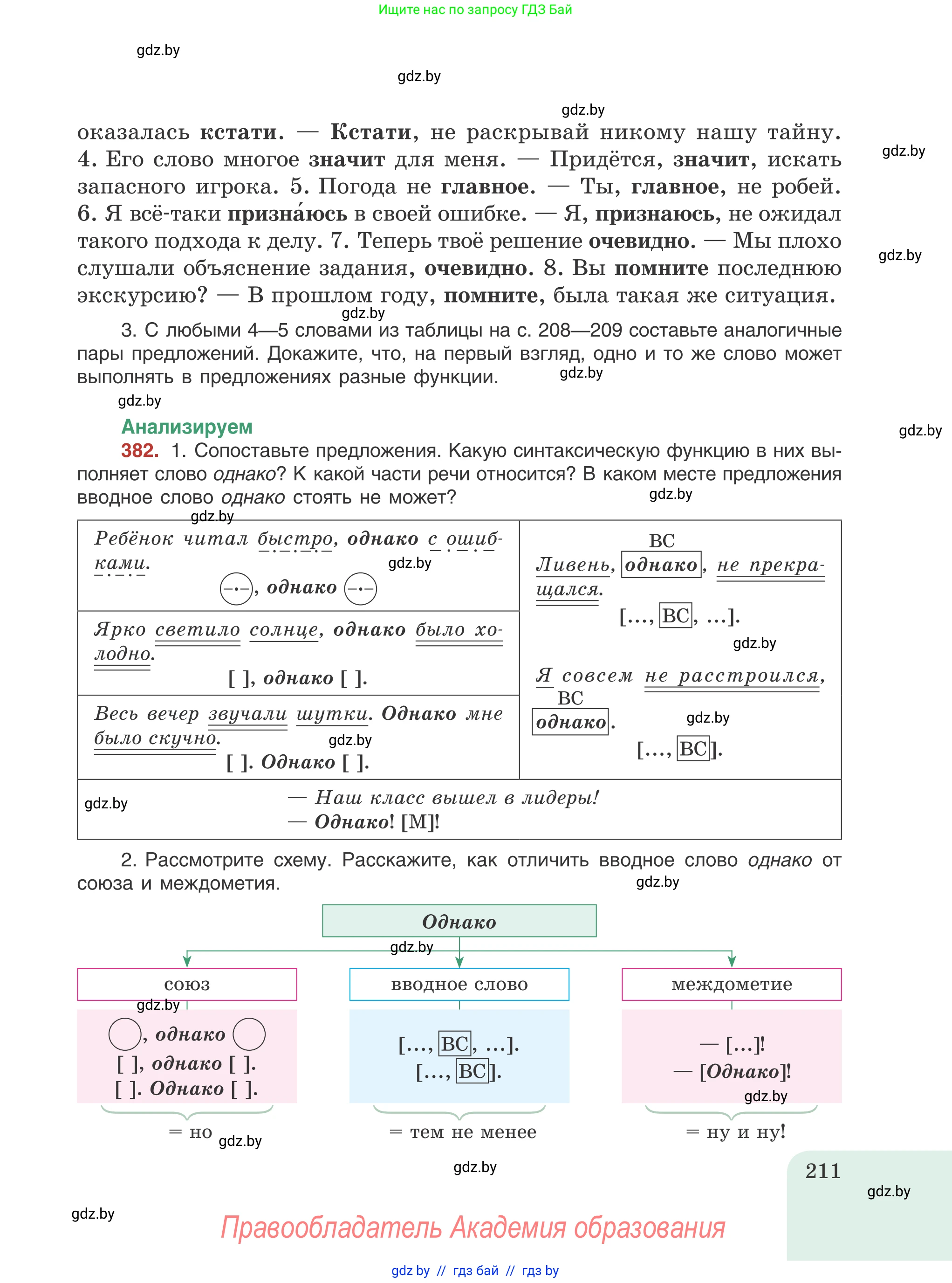 Русский язык, 8 класс Учебник, авторы: Мурина Лариса Александровна, Долбик Елена Евгеньевна, Леонович Валентина Леонидовна, Жадейко Жанна Фёдоровна, издательство Академия образования, Минск, 2024, страница 211
