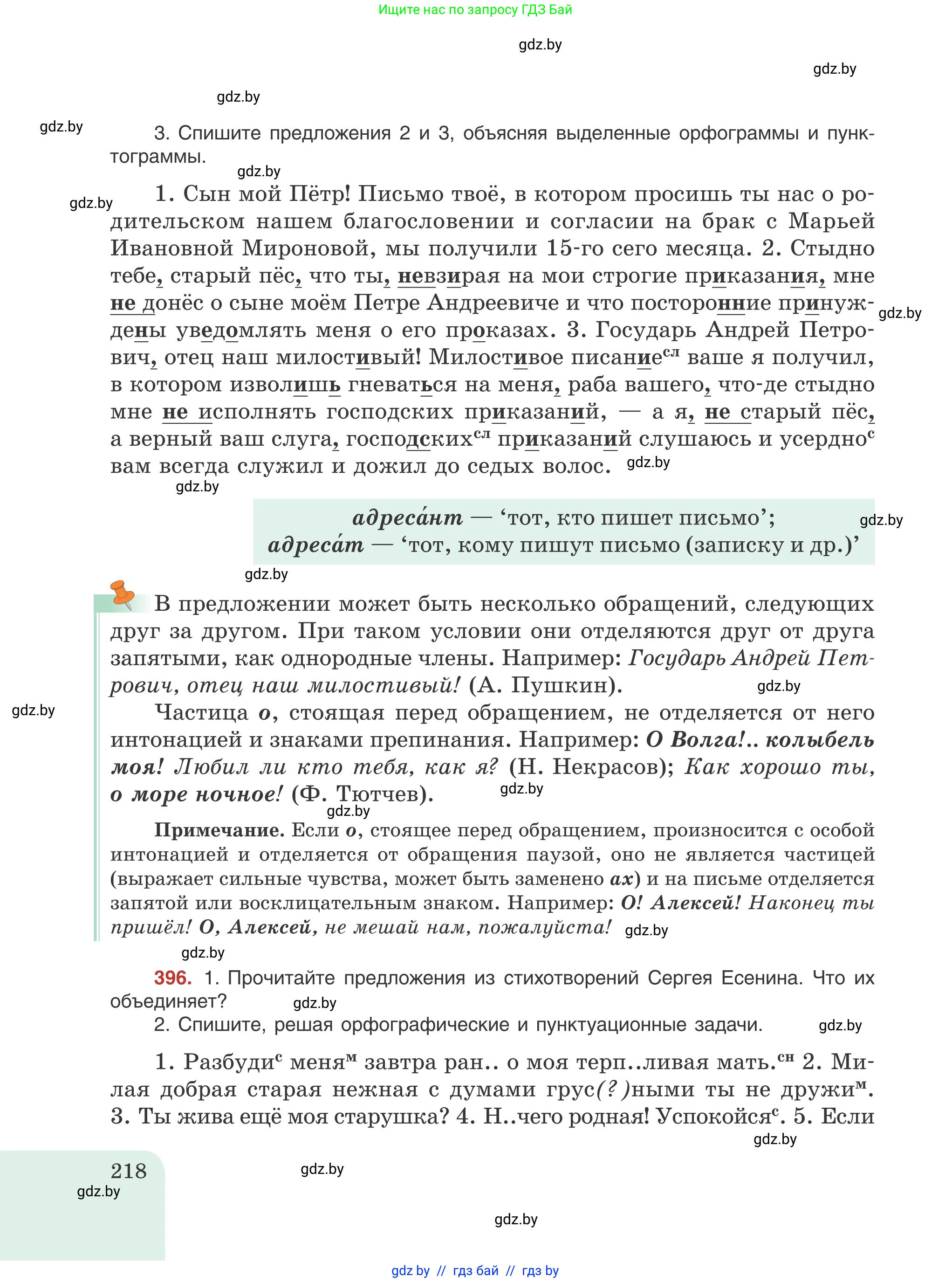 Русский язык, 8 класс Учебник, авторы: Мурина Лариса Александровна, Долбик Елена Евгеньевна, Леонович Валентина Леонидовна, Жадейко Жанна Фёдоровна, издательство Академия образования, Минск, 2024, страница 218