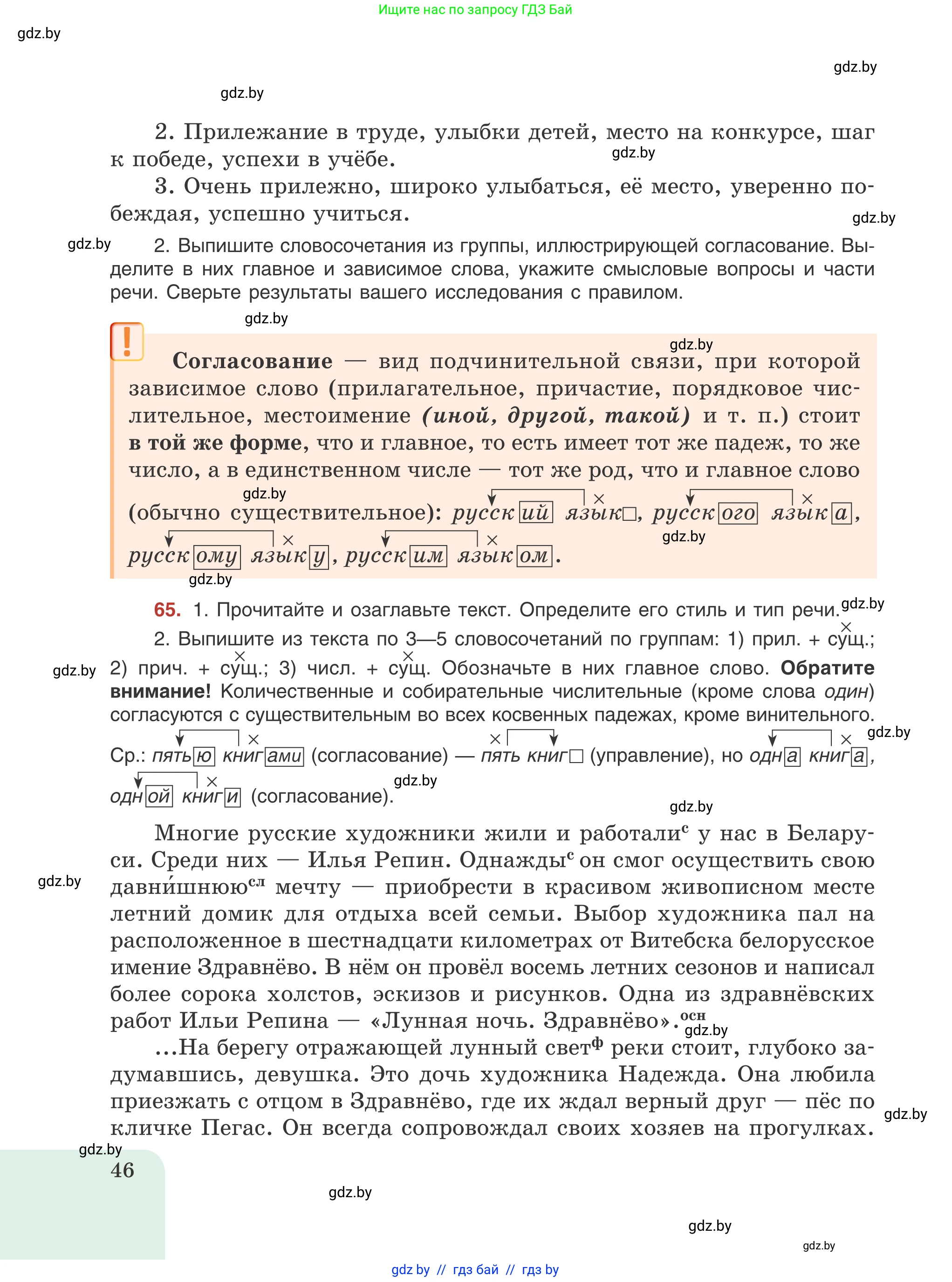 Русский язык, 8 класс Учебник, авторы: Мурина Лариса Александровна, Долбик Елена Евгеньевна, Леонович Валентина Леонидовна, Жадейко Жанна Фёдоровна, издательство Академия образования, Минск, 2024, страница 46