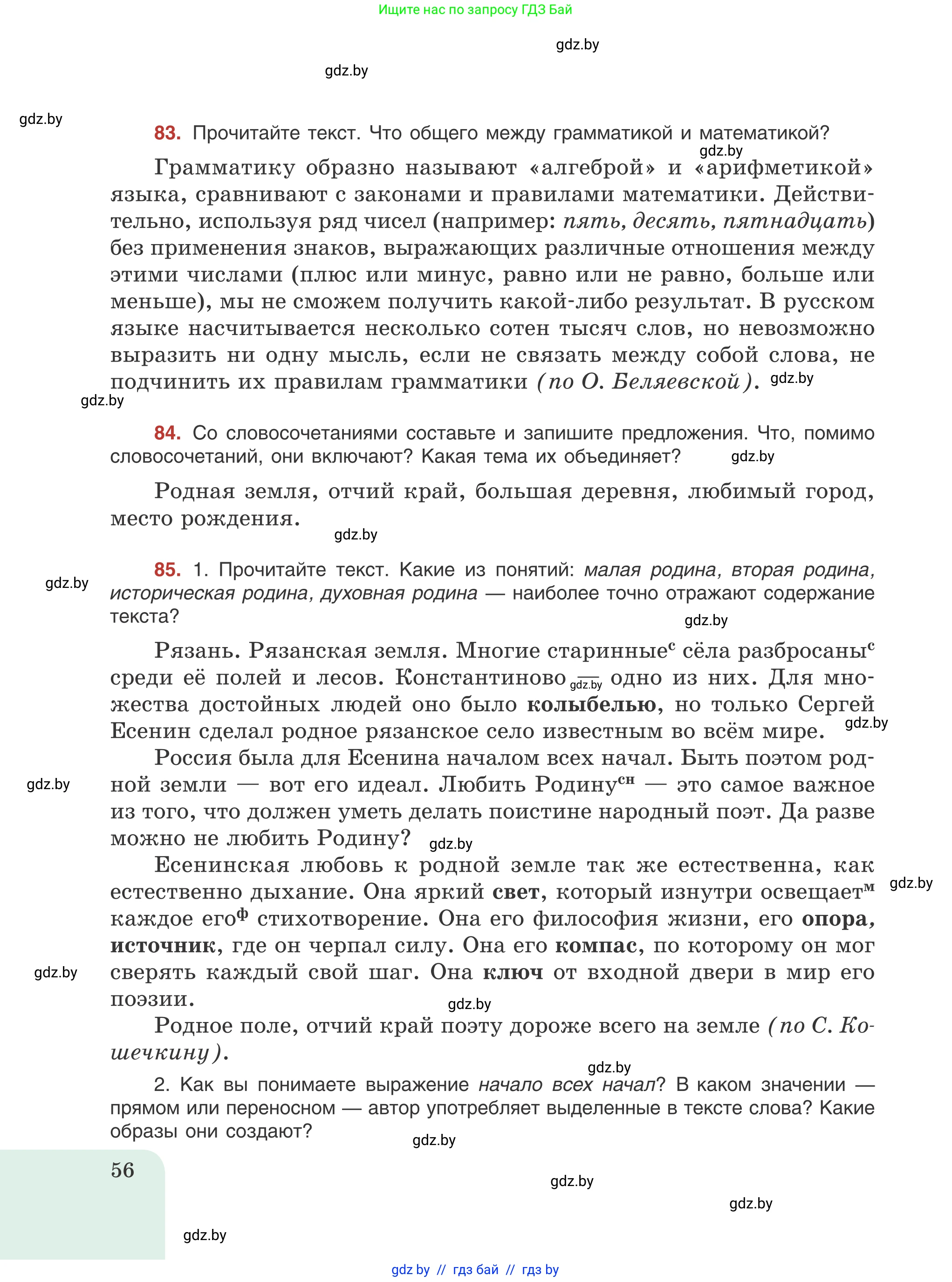 Русский язык, 8 класс Учебник, авторы: Мурина Лариса Александровна, Долбик Елена Евгеньевна, Леонович Валентина Леонидовна, Жадейко Жанна Фёдоровна, издательство Академия образования, Минск, 2024, страница 56