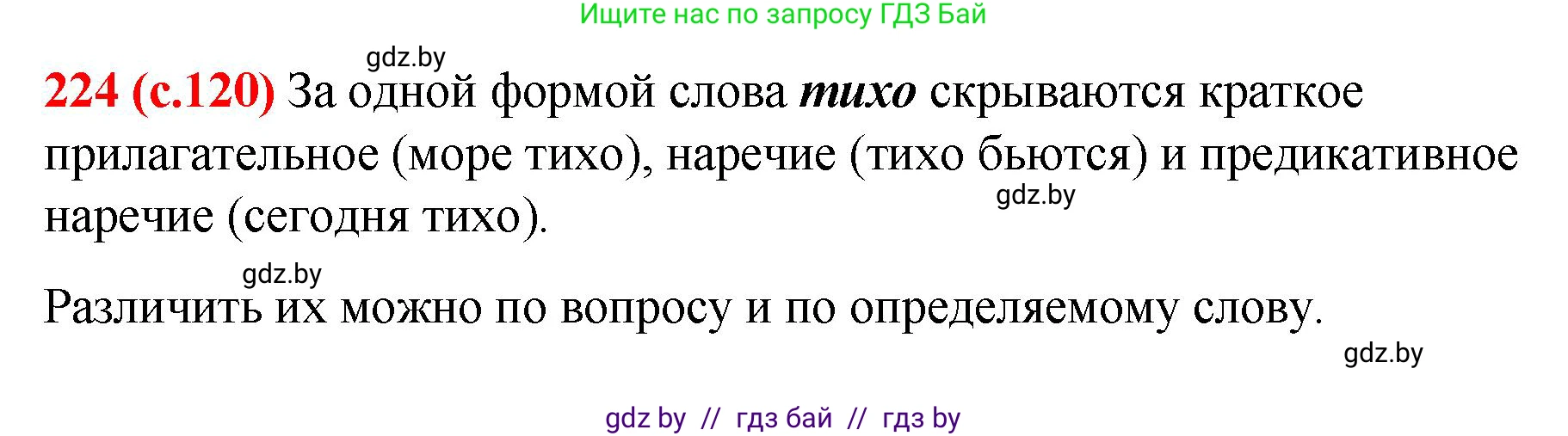 Русский язык, 8 класс Учебник, авторы: Мурина Лариса Александровна, Долбик Елена Евгеньевна, Леонович Валентина Леонидовна, Жадейко Жанна Фёдоровна, издательство Академия образования, Минск, 2024, страница 120, номер 224, Решение