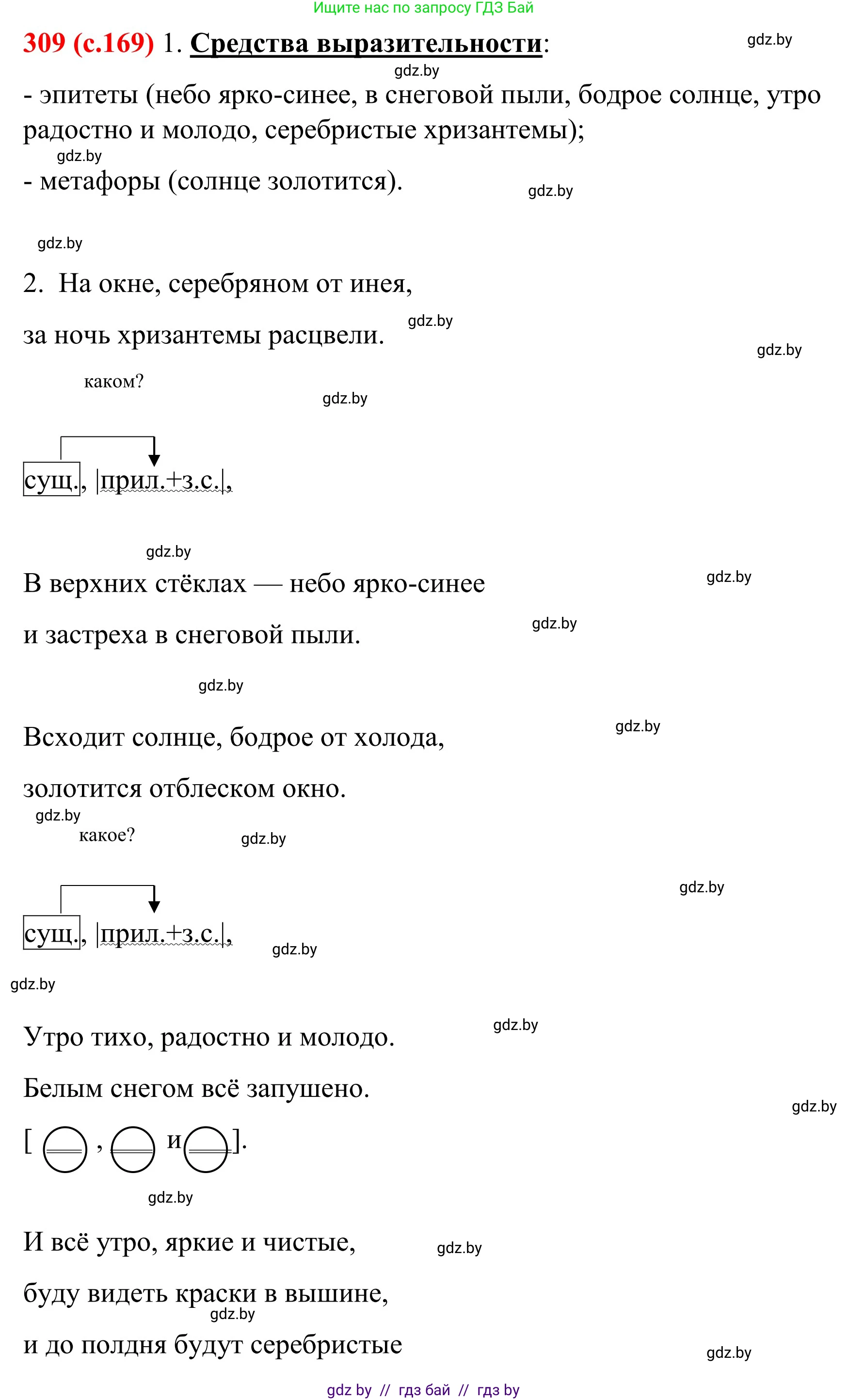 Русский язык, 8 класс Учебник, авторы: Мурина Лариса Александровна, Долбик Елена Евгеньевна, Леонович Валентина Леонидовна, Жадейко Жанна Фёдоровна, издательство Академия образования, Минск, 2024, страница 169, номер 309, Решение