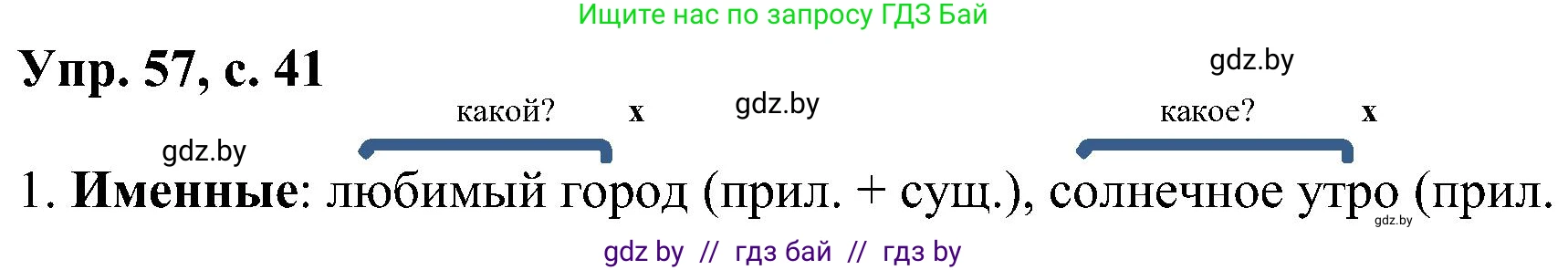 Русский язык, 8 класс Учебник, авторы: Мурина Лариса Александровна, Долбик Елена Евгеньевна, Леонович Валентина Леонидовна, Жадейко Жанна Фёдоровна, издательство Академия образования, Минск, 2024, страница 41, номер 57, Решение
