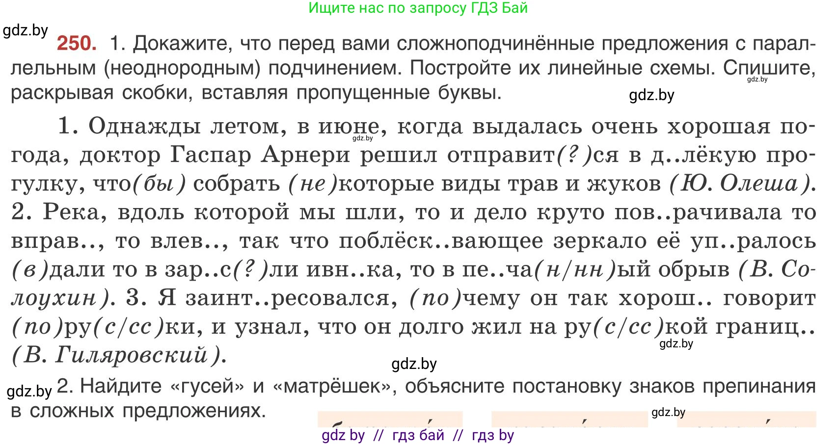 Русский язык, 9 класс Учебник, авторы: Мурина Лариса Александровна, Литвинко Франя Михайловна, Долбик Елена Евгеньевна, Пипченко Н М, Германович С Ф, Таяновская И В, издательство Академия образования, Минск, 2025, страница 141, номер 250, Условие 2025