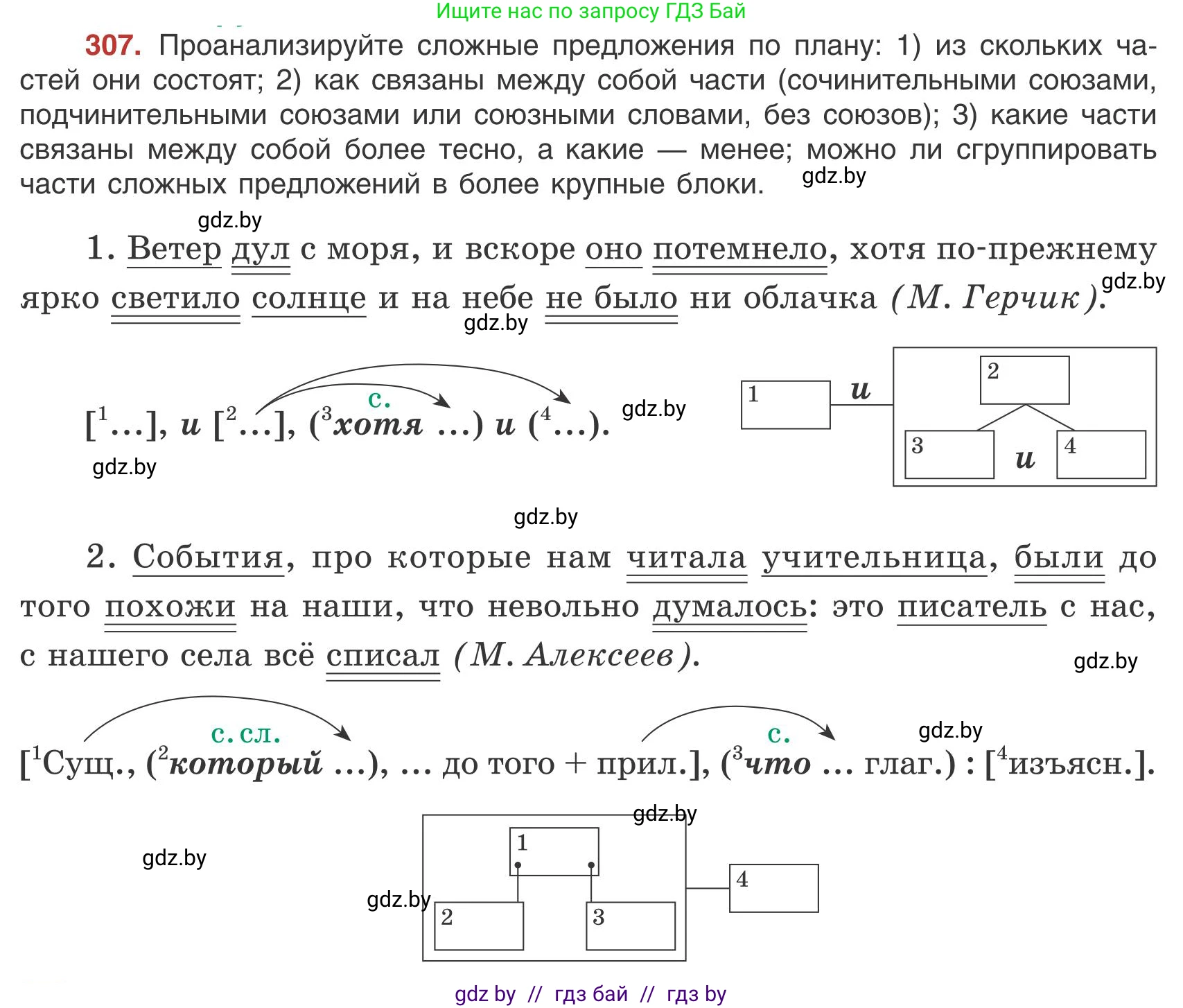 Русский язык, 9 класс Учебник, авторы: Мурина Лариса Александровна, Литвинко Франя Михайловна, Долбик Елена Евгеньевна, Пипченко Н М, Германович С Ф, Таяновская И В, издательство Академия образования, Минск, 2025, страница 174, номер 307, Условие 2025