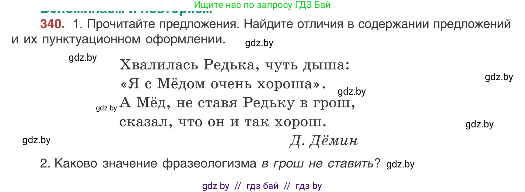 Русский язык, 9 класс Учебник, авторы: Мурина Лариса Александровна, Литвинко Франя Михайловна, Долбик Елена Евгеньевна, Пипченко Н М, Германович С Ф, Таяновская И В, издательство Академия образования, Минск, 2025, страница 195, номер 340, Условие 2025