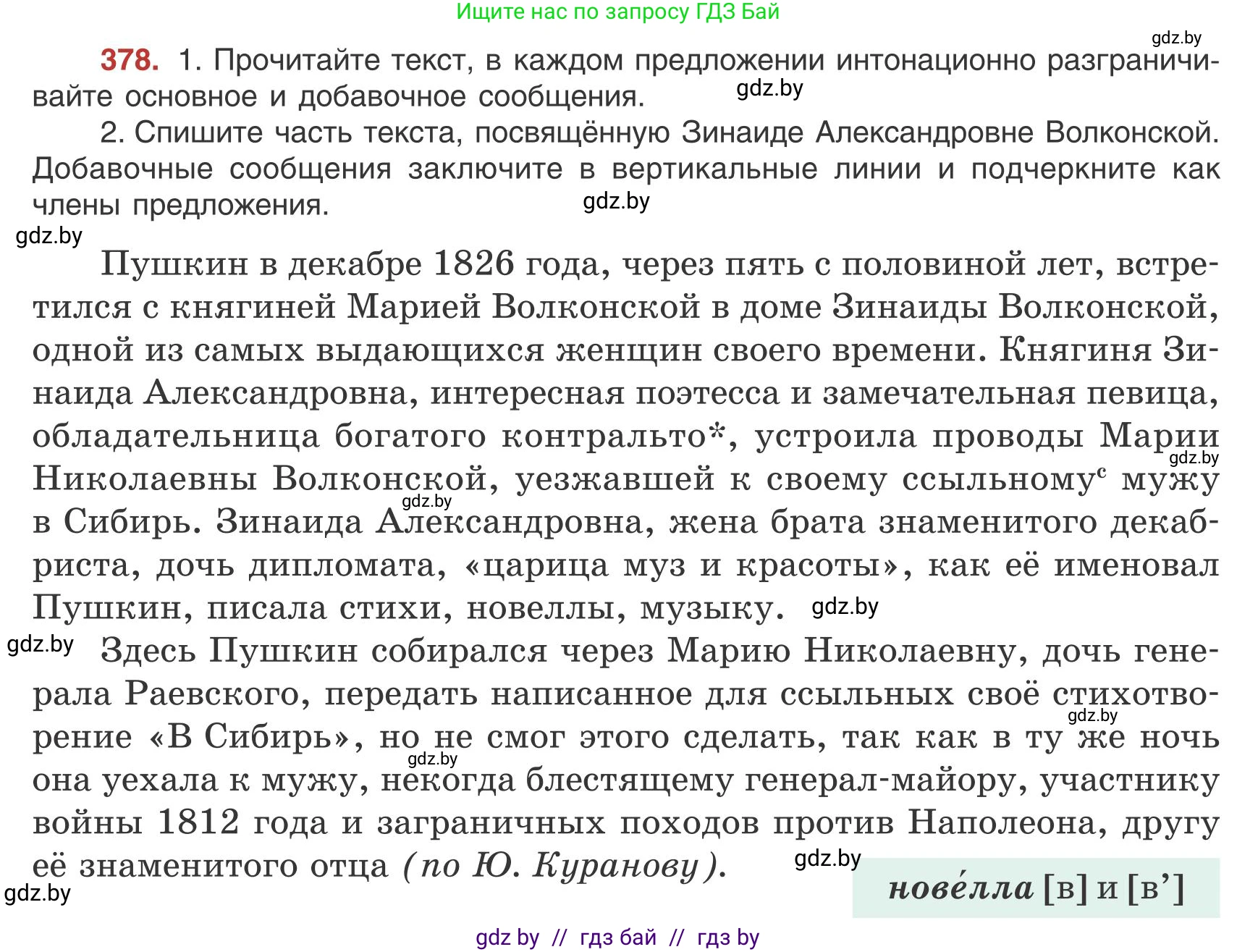 Русский язык, 9 класс Учебник, авторы: Мурина Лариса Александровна, Литвинко Франя Михайловна, Долбик Елена Евгеньевна, Пипченко Н М, Германович С Ф, Таяновская И В, издательство Академия образования, Минск, 2025, страница 216, номер 378, Условие 2025