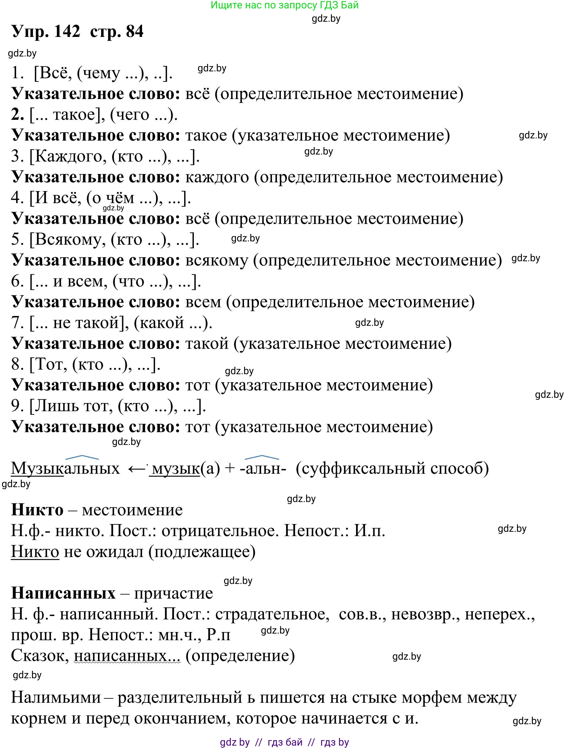 Русский язык, 9 класс Учебник, авторы: Мурина Лариса Александровна, Литвинко Франя Михайловна, Долбик Елена Евгеньевна, Пипченко Н М, Германович С Ф, Таяновская И В, издательство Академия образования, Минск, 2025, страница 85, номер 142, Решение 2025