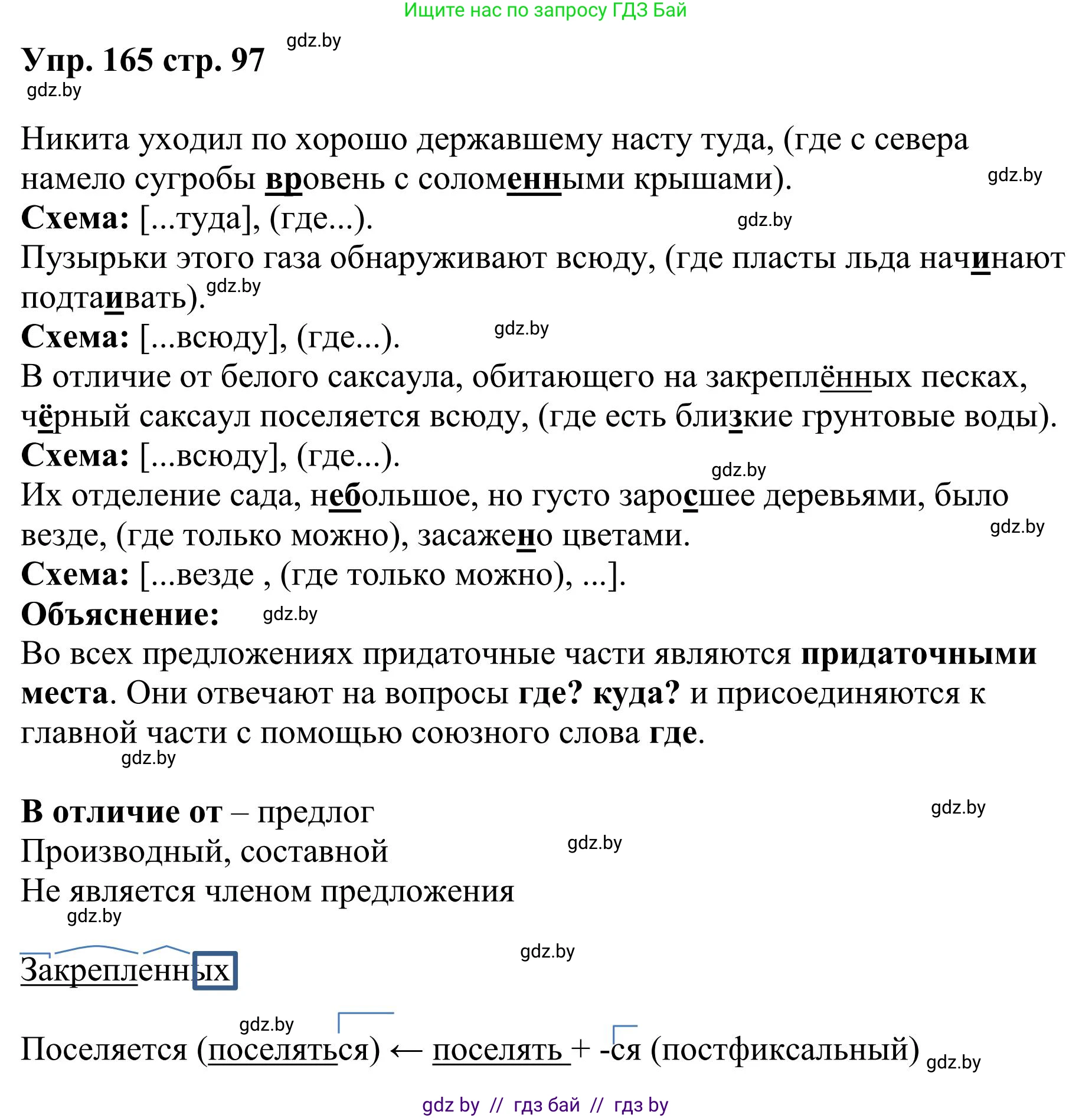 Русский язык, 9 класс Учебник, авторы: Мурина Лариса Александровна, Литвинко Франя Михайловна, Долбик Елена Евгеньевна, Пипченко Н М, Германович С Ф, Таяновская И В, издательство Академия образования, Минск, 2025, страница 97, номер 165, Решение 2025