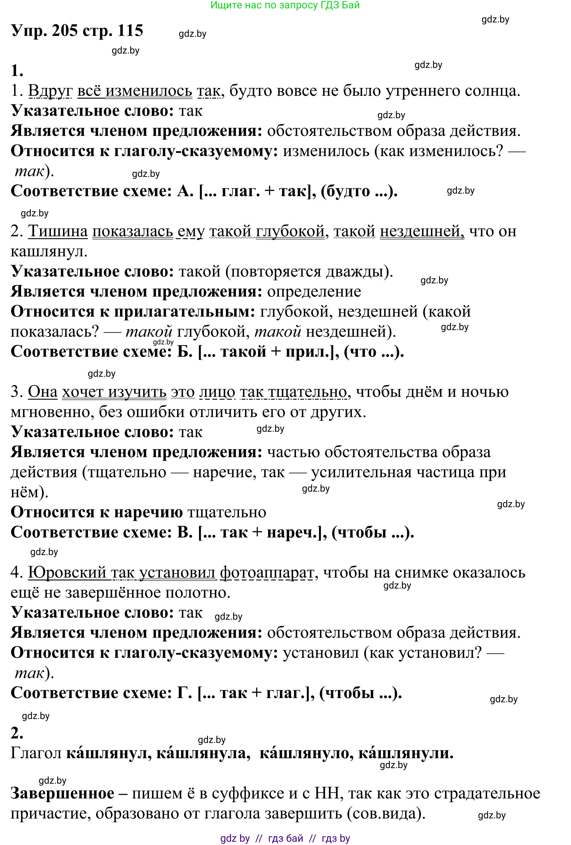 Русский язык, 9 класс Учебник, авторы: Мурина Лариса Александровна, Литвинко Франя Михайловна, Долбик Елена Евгеньевна, Пипченко Н М, Германович С Ф, Таяновская И В, издательство Академия образования, Минск, 2025, страница 115, номер 205, Решение 2025