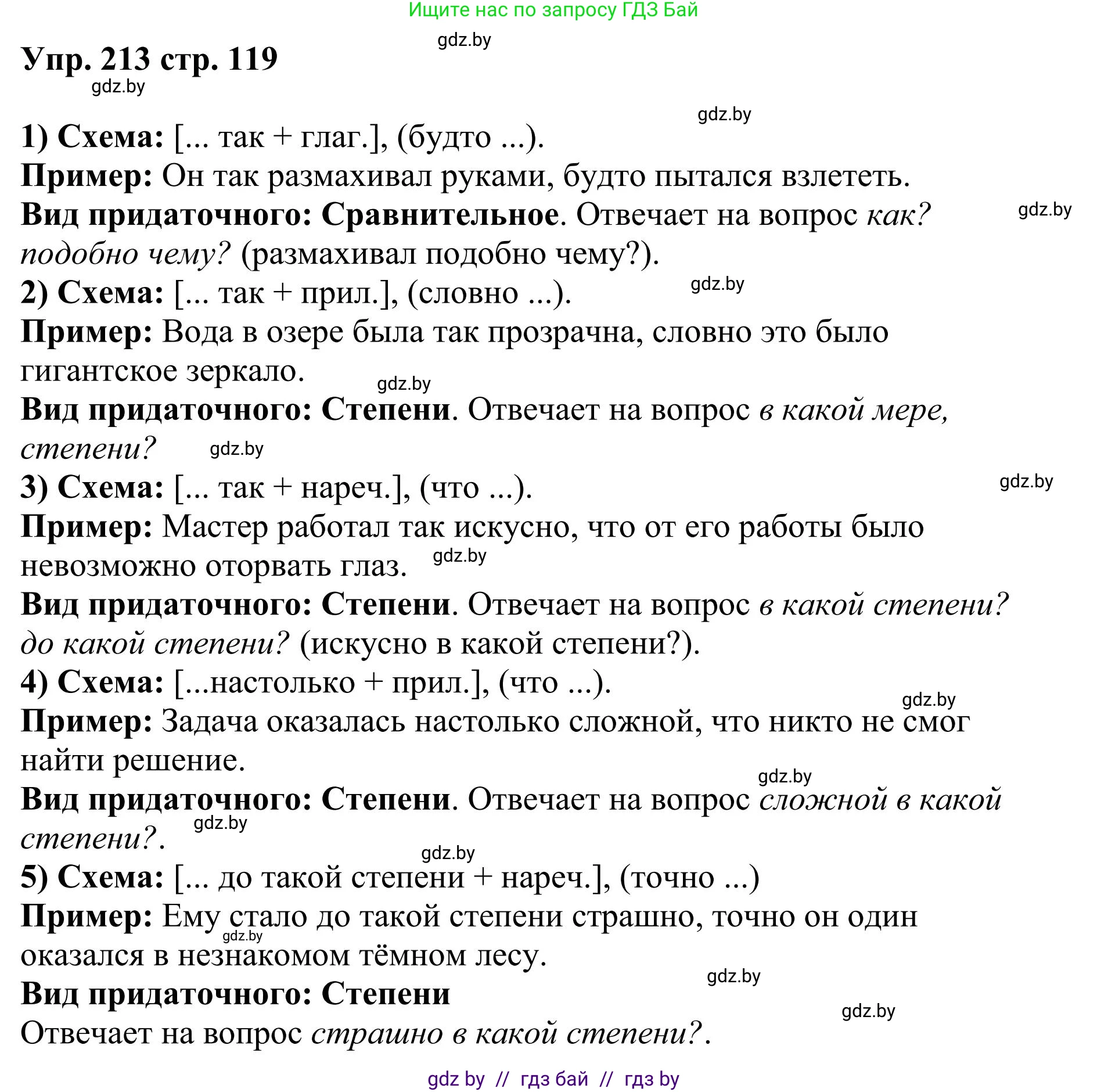 Русский язык, 9 класс Учебник, авторы: Мурина Лариса Александровна, Литвинко Франя Михайловна, Долбик Елена Евгеньевна, Пипченко Н М, Германович С Ф, Таяновская И В, издательство Академия образования, Минск, 2025, страница 119, номер 213, Решение 2025