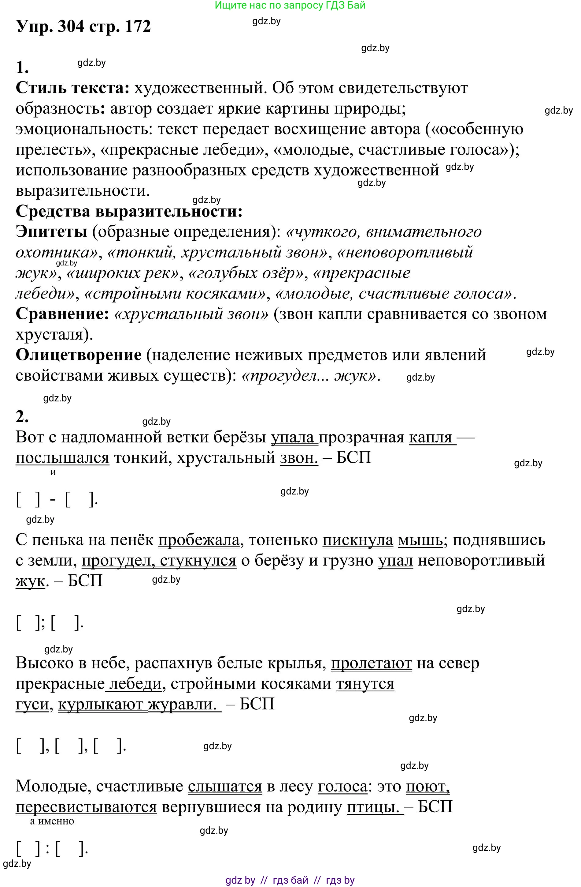 Русский язык, 9 класс Учебник, авторы: Мурина Лариса Александровна, Литвинко Франя Михайловна, Долбик Елена Евгеньевна, Пипченко Н М, Германович С Ф, Таяновская И В, издательство Академия образования, Минск, 2025, страница 172, номер 304, Решение 2025