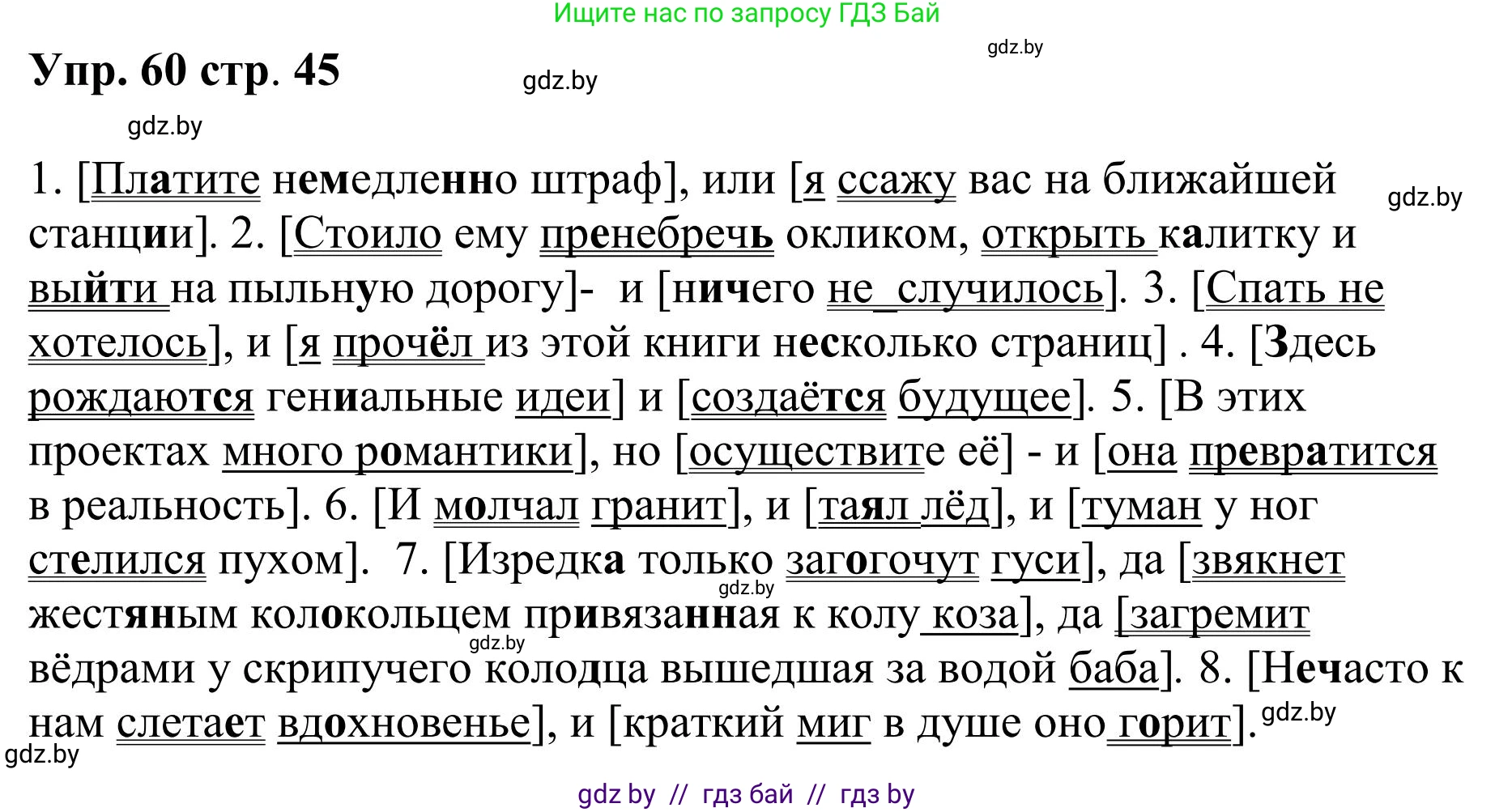 Русский язык, 9 класс Учебник, авторы: Мурина Лариса Александровна, Литвинко Франя Михайловна, Долбик Елена Евгеньевна, Пипченко Н М, Германович С Ф, Таяновская И В, издательство Академия образования, Минск, 2025, страница 45, номер 60, Решение 2025