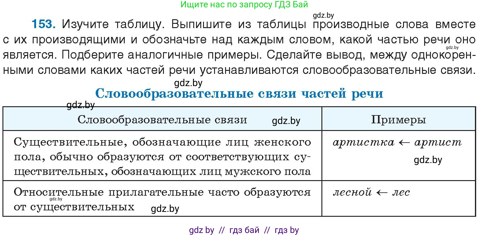 Русский язык, 10 класс Учебник, авторы: Леонович Валентина Леонидовна, Саникович Валентина Александровна, Литвинко Франя Михайловна, Волынец Татьяна Николаевна, Долбик Елена Евгеньевна, Малецкая М И, Мурина Лариса Александровна, Таяновская И В, издательство Национальный институт образования, Минск, 2020, страница 91, номер 153, Условие