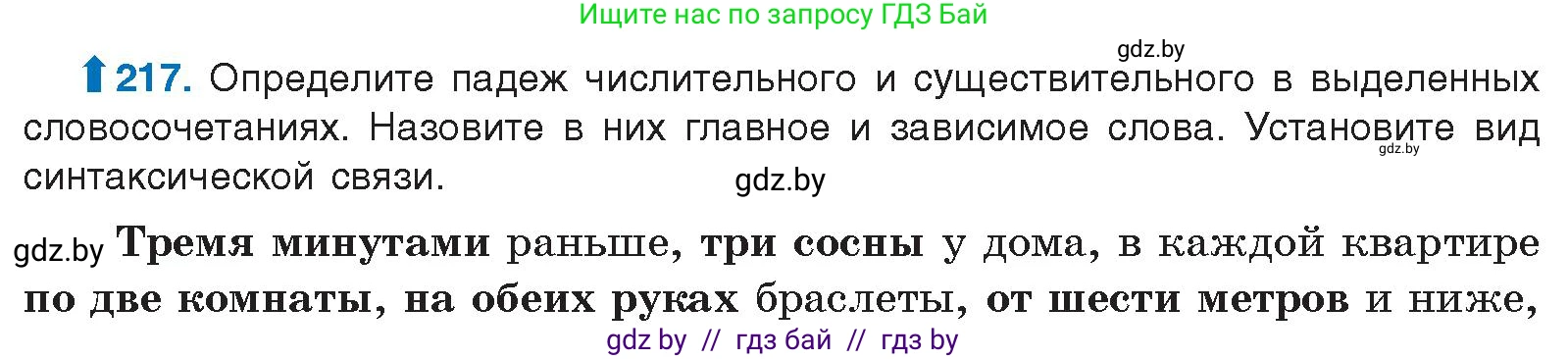Русский язык, 10 класс Учебник, авторы: Леонович Валентина Леонидовна, Саникович Валентина Александровна, Литвинко Франя Михайловна, Волынец Татьяна Николаевна, Долбик Елена Евгеньевна, Малецкая М И, Мурина Лариса Александровна, Таяновская И В, издательство Национальный институт образования, Минск, 2020, страница 122, номер 217, Условие