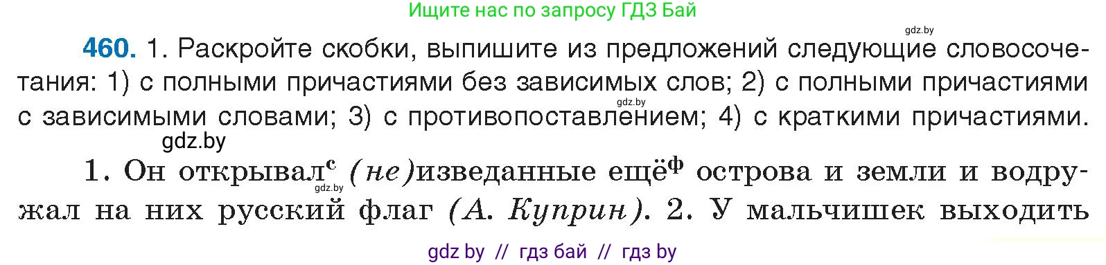 Русский язык, 10 класс Учебник, авторы: Леонович Валентина Леонидовна, Саникович Валентина Александровна, Литвинко Франя Михайловна, Волынец Татьяна Николаевна, Долбик Елена Евгеньевна, Малецкая М И, Мурина Лариса Александровна, Таяновская И В, издательство Национальный институт образования, Минск, 2020, страница 249, номер 460, Условие