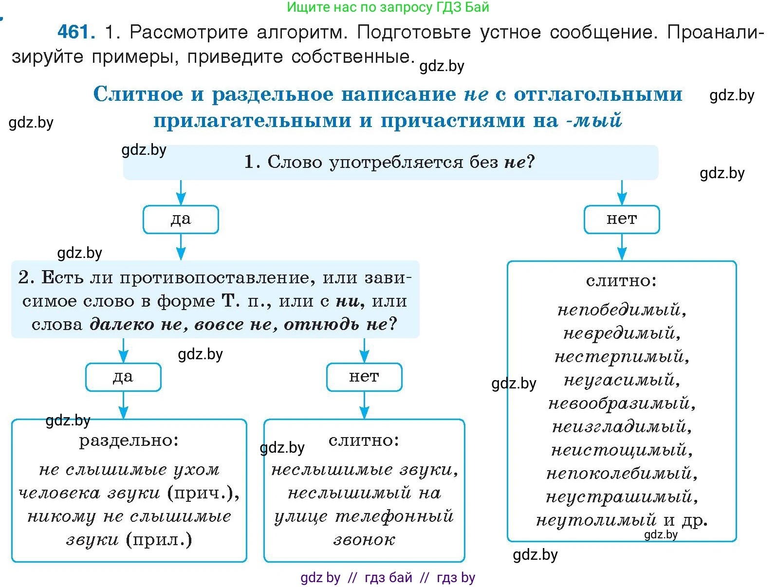 Русский язык, 10 класс Учебник, авторы: Леонович Валентина Леонидовна, Саникович Валентина Александровна, Литвинко Франя Михайловна, Волынец Татьяна Николаевна, Долбик Елена Евгеньевна, Малецкая М И, Мурина Лариса Александровна, Таяновская И В, издательство Национальный институт образования, Минск, 2020, страница 250, номер 461, Условие